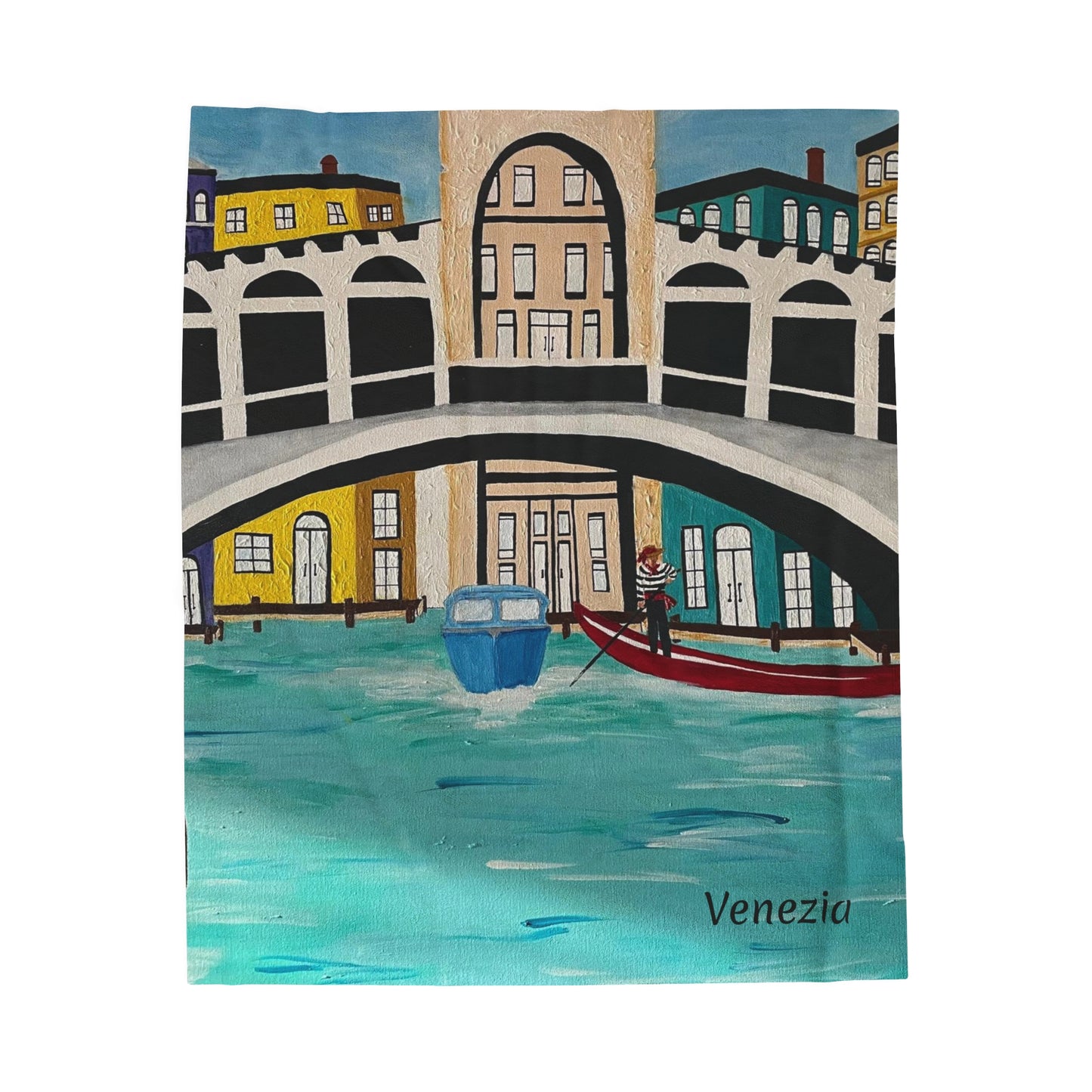 Venice Italy Velveteen Plush Blanket