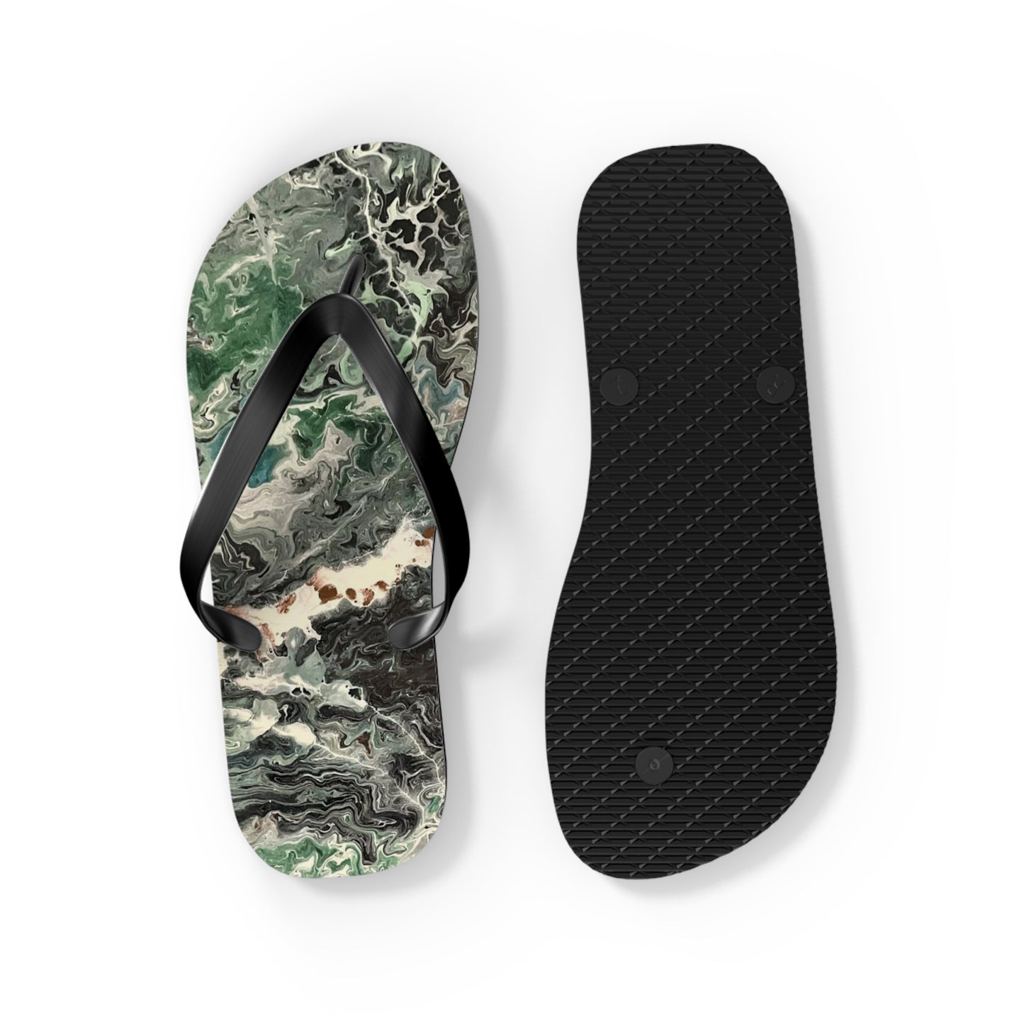 Emerald Swirl Flip Flops