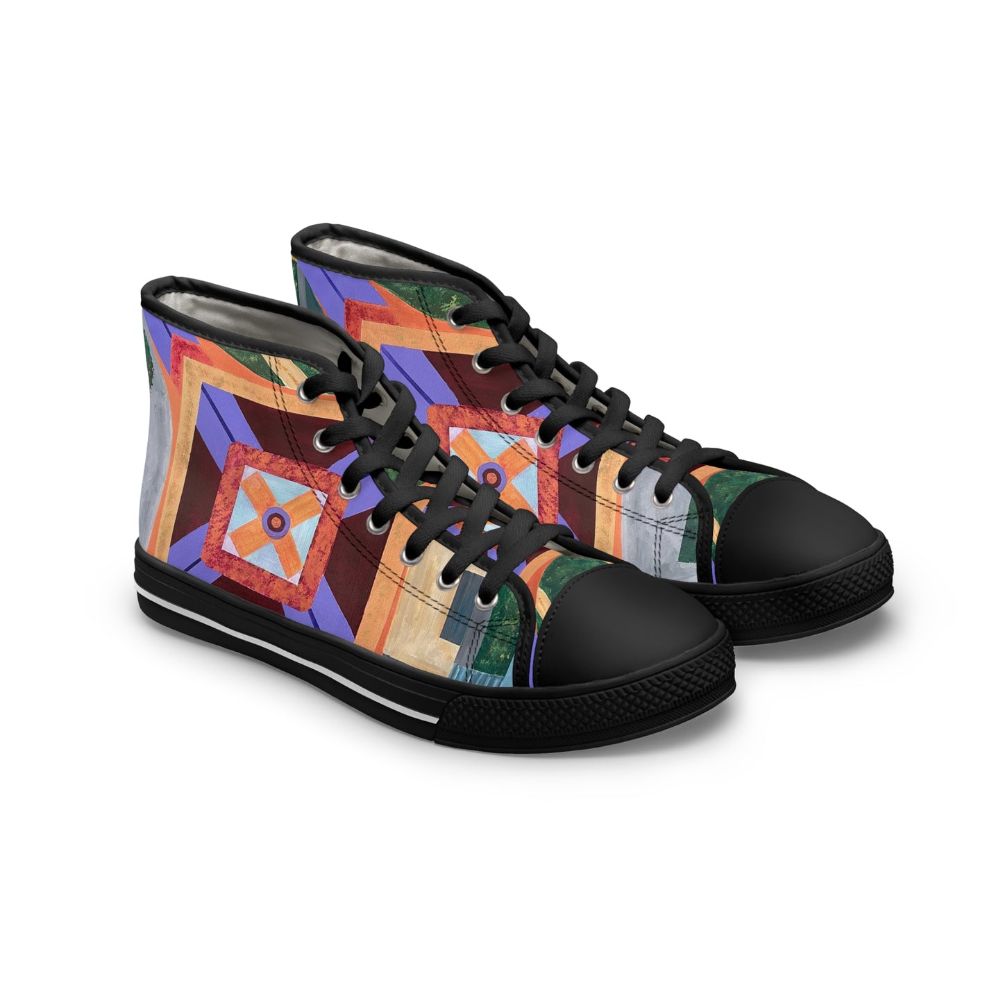 Paris Abstract Eiffel Tower Women's High Top Sneakers