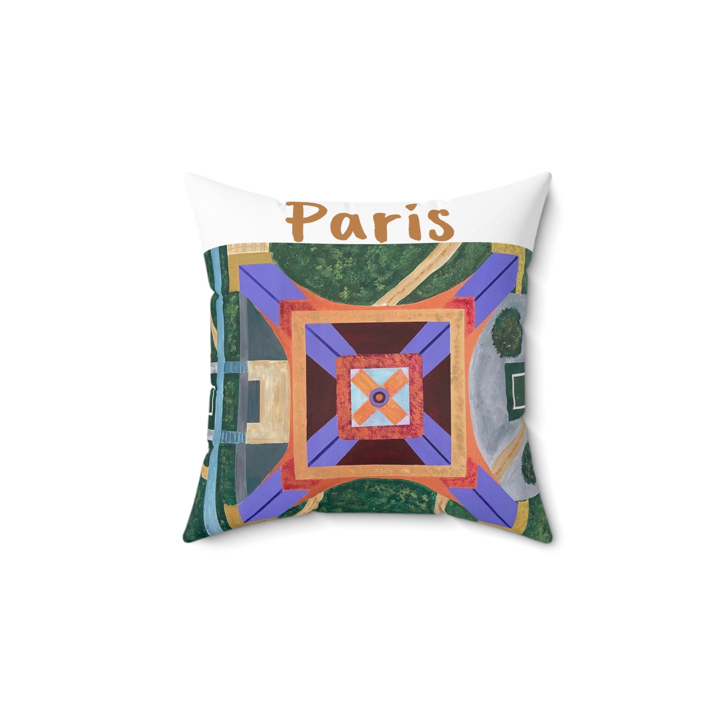Paris Abstract Eiffel Tower Throw Pillow (White)