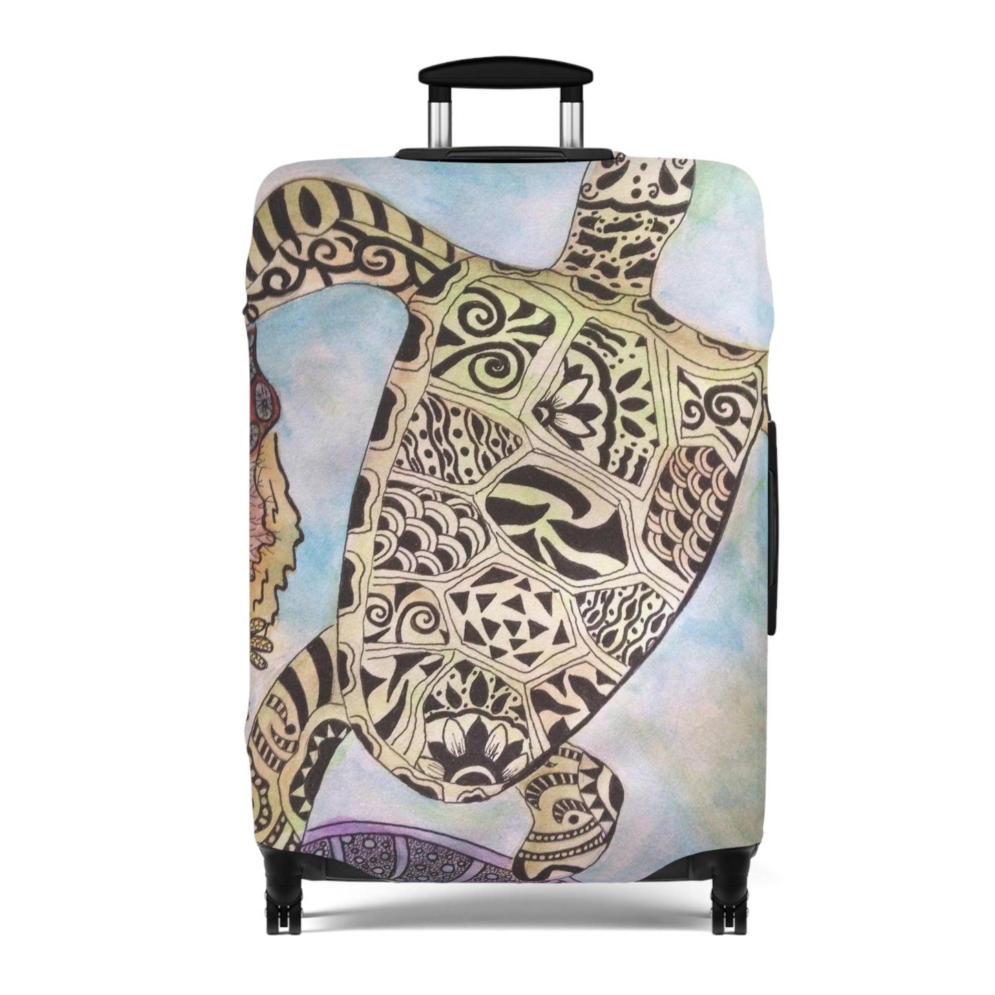 Zentangle Turtle Luggage Cover