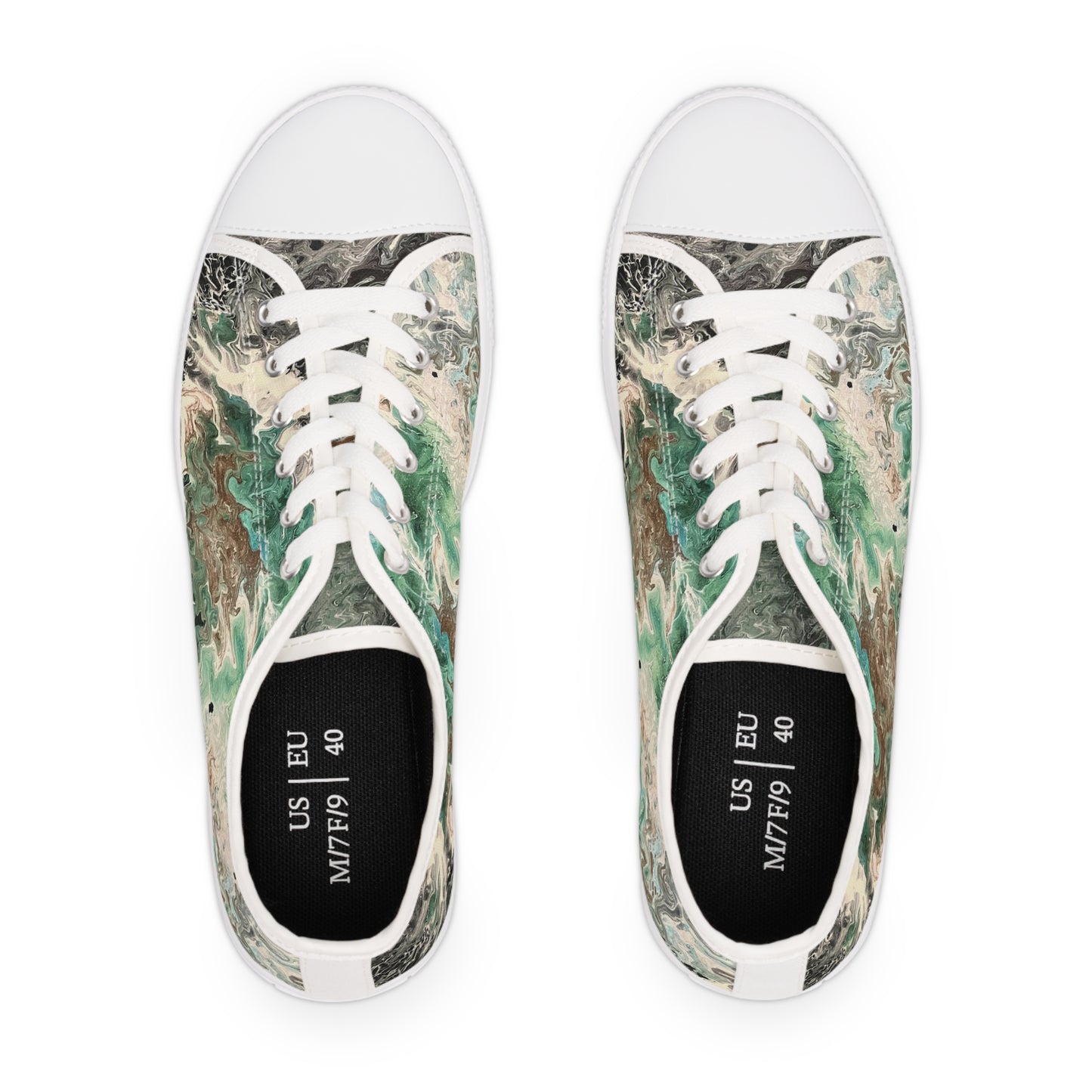 Emerald Swirl Low Top Women's Sneakers