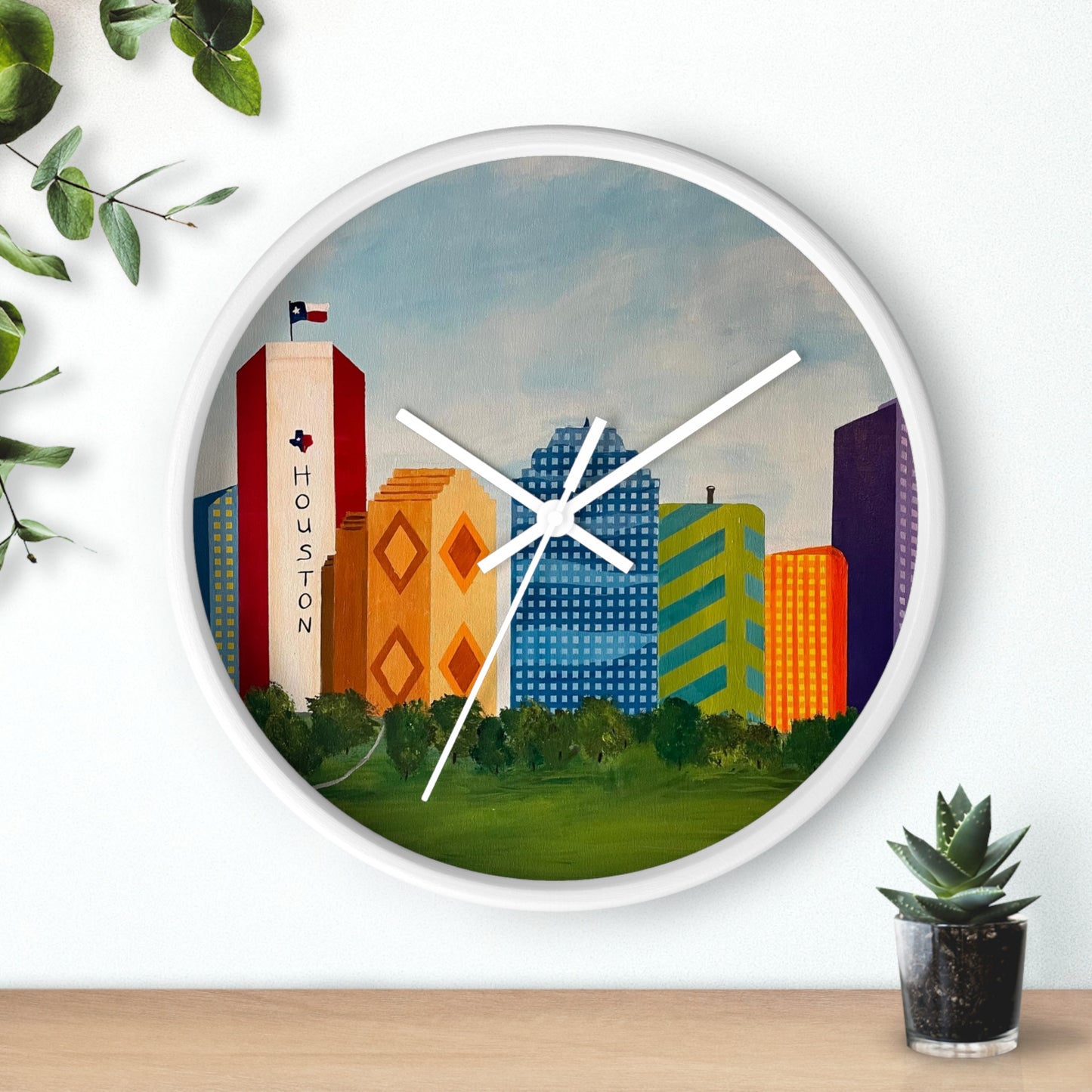 Houston Views Wall Clock