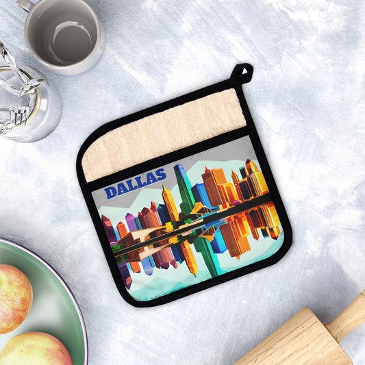 Dallas Texas Reflections Pot Holder with Pocket