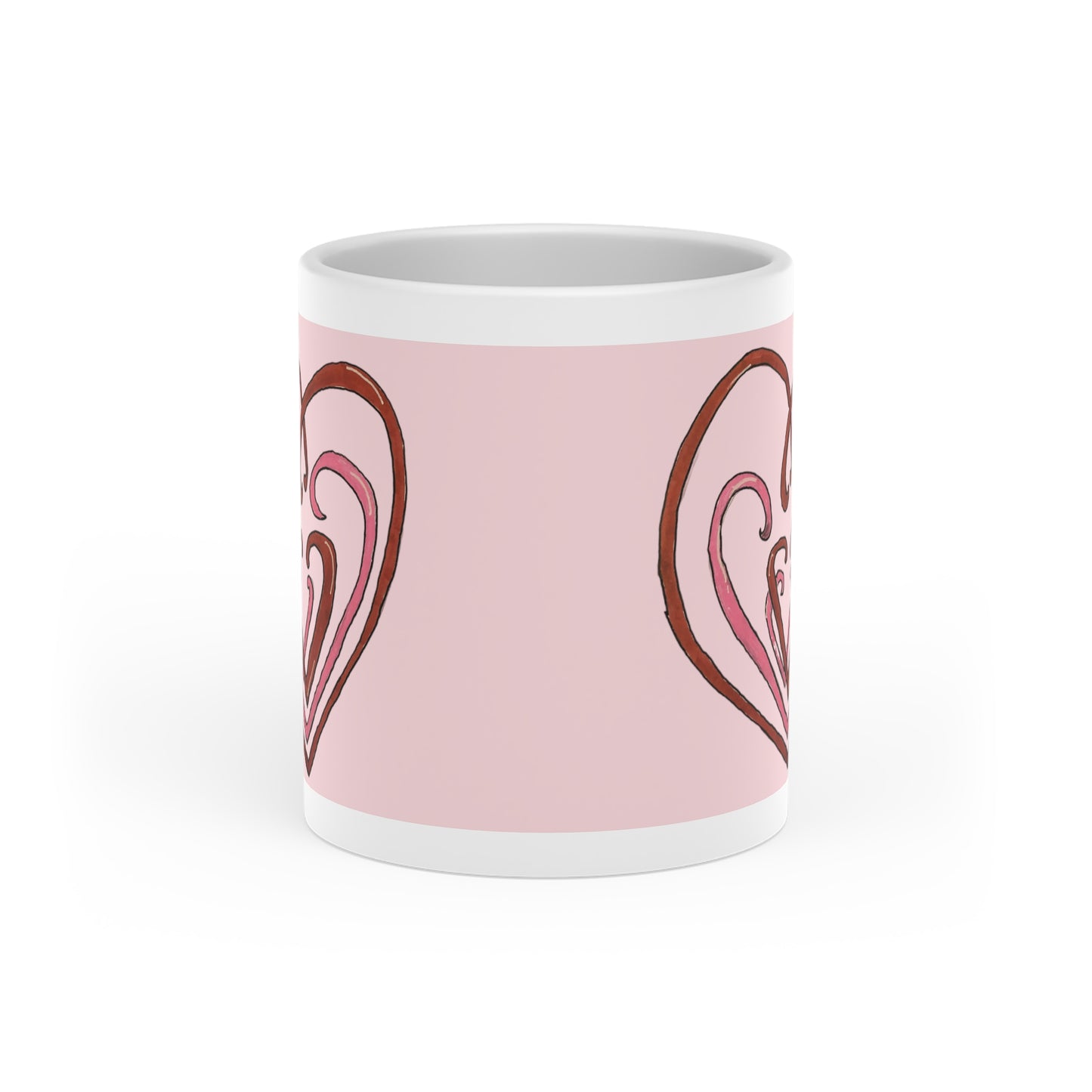 Hearts Intertwined Heart-Shaped Mug