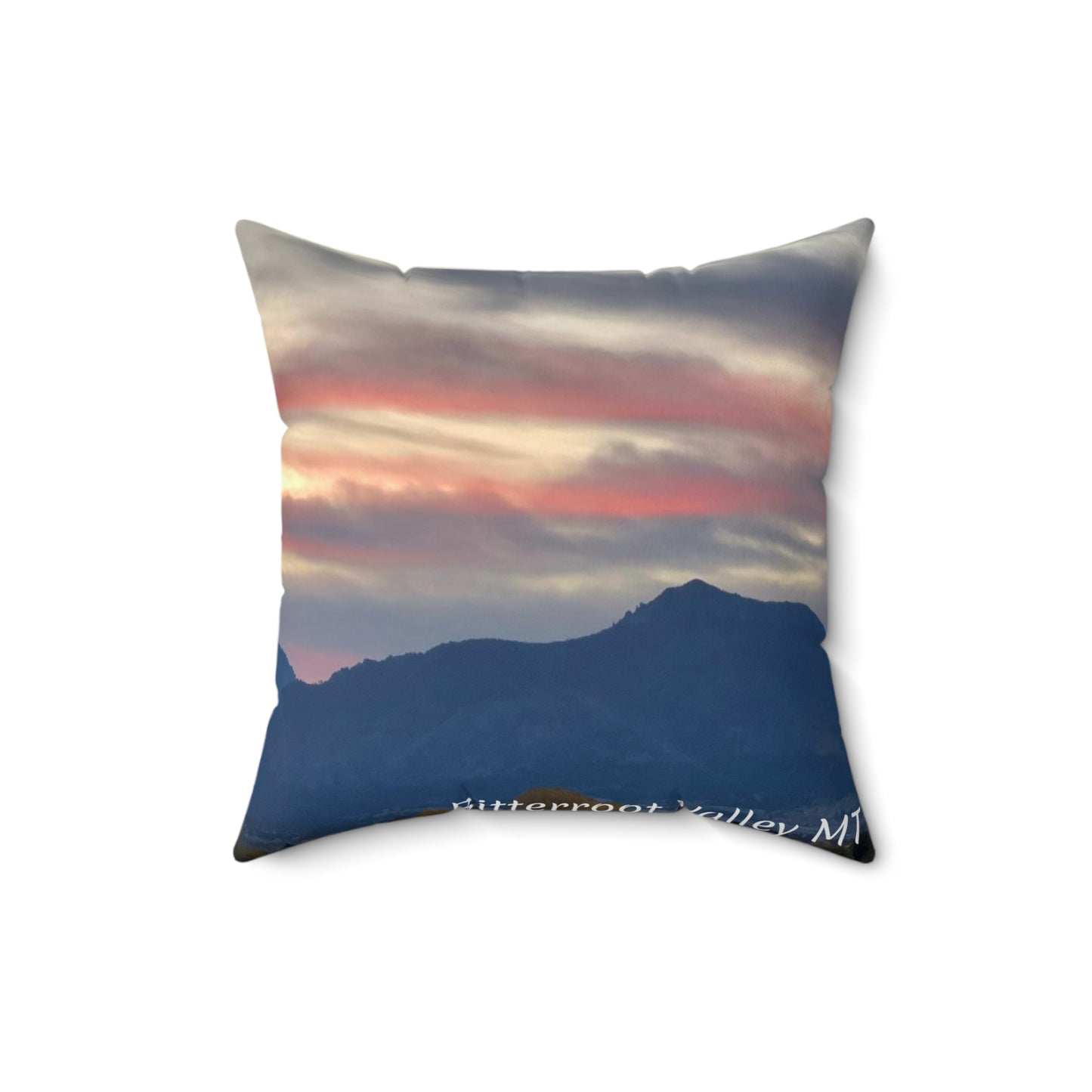 Sunset in Bitterroot Valley Montana Throw Pillow