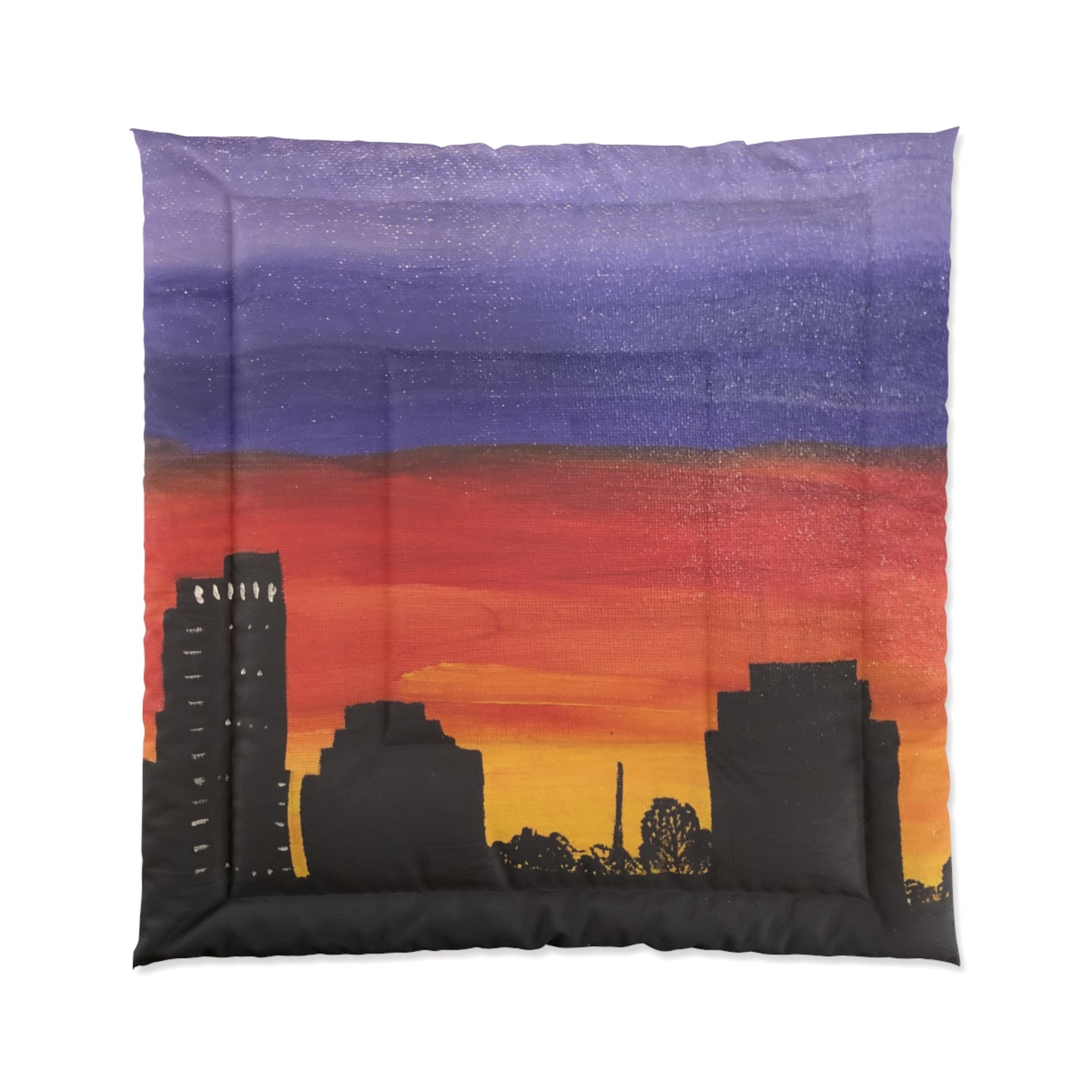 Sunset over Houston Skyline Lightweight Comforter | Houston Texas