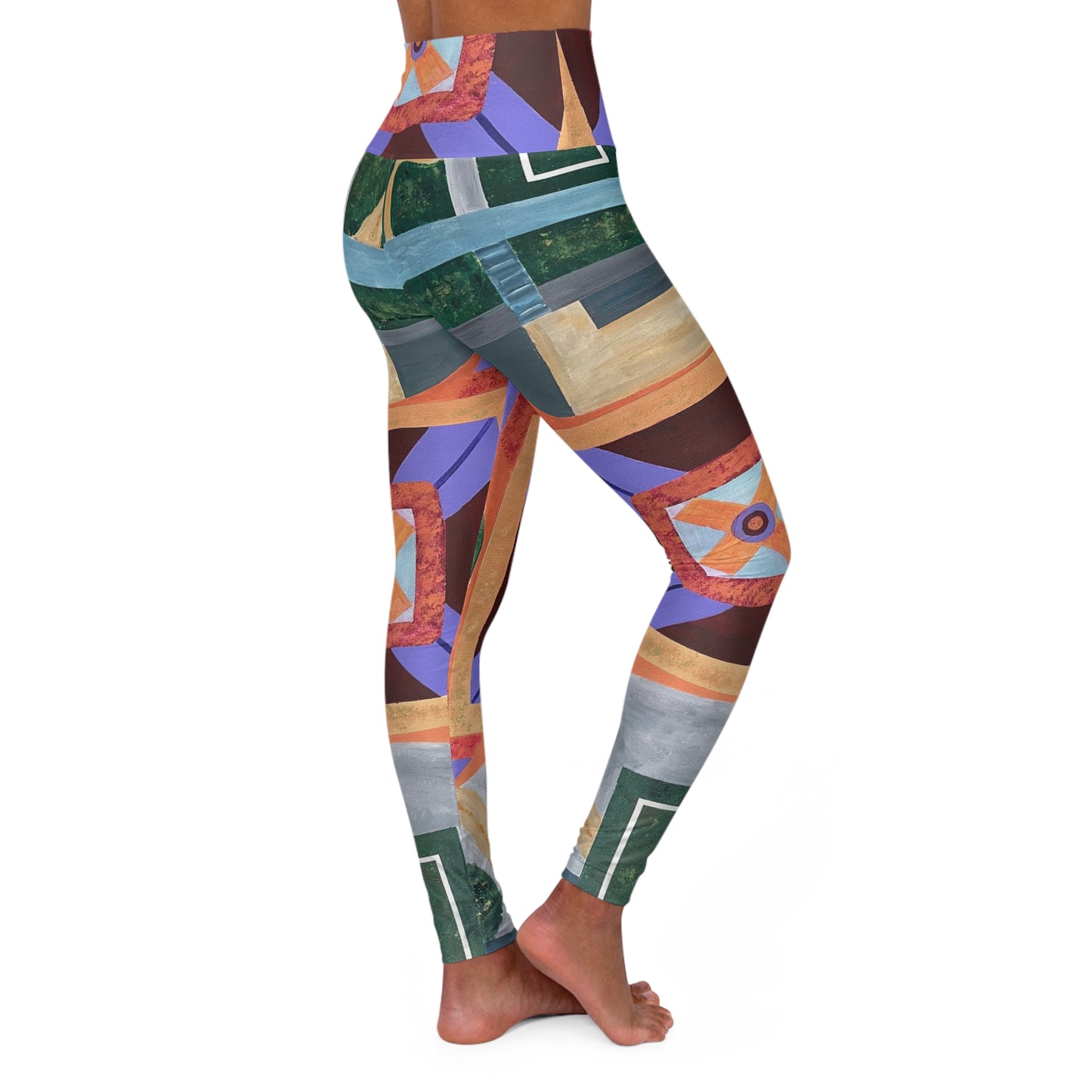 Paris Abstract High Waisted Yoga Leggings