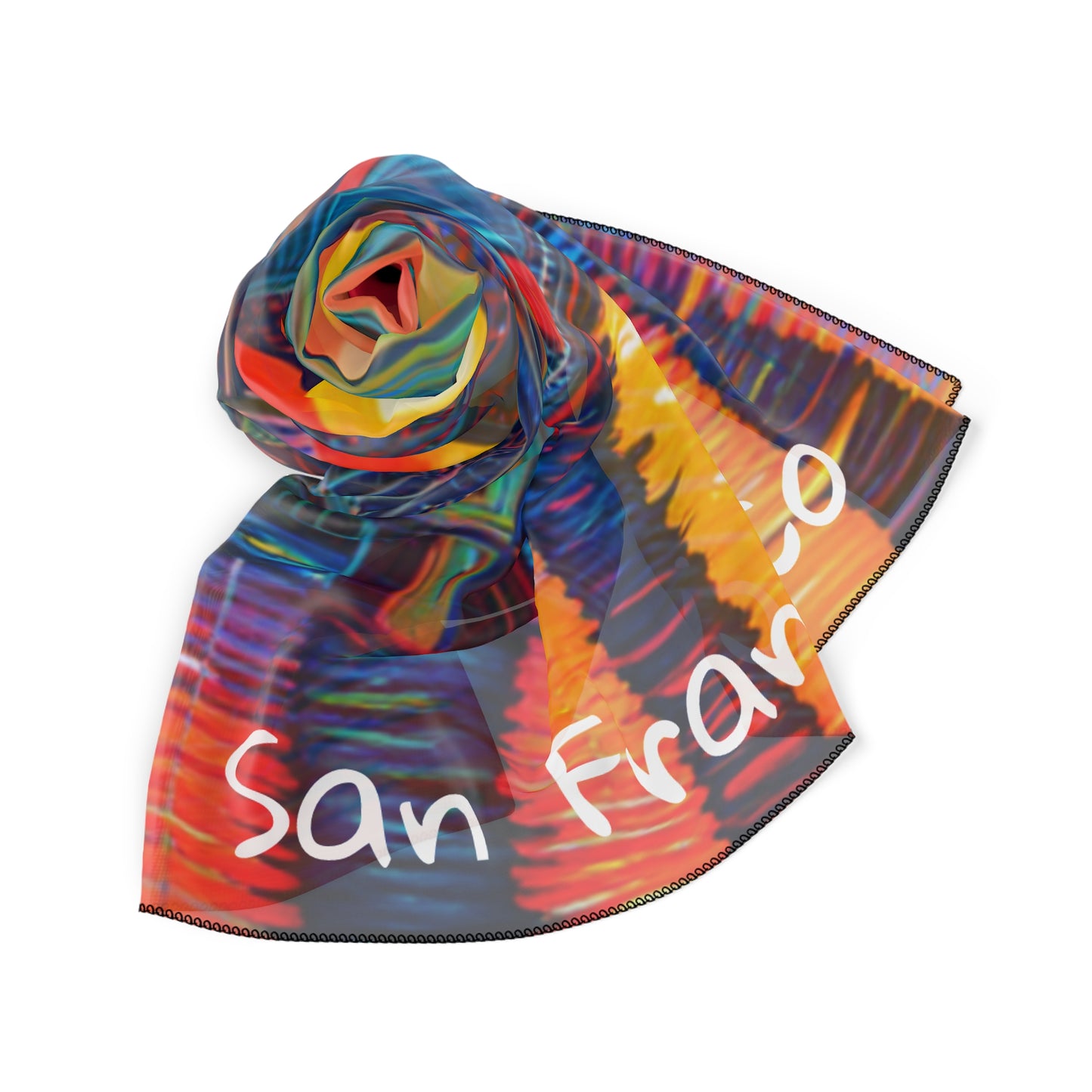 San Francisco Skyline Reflections Poly Scarf