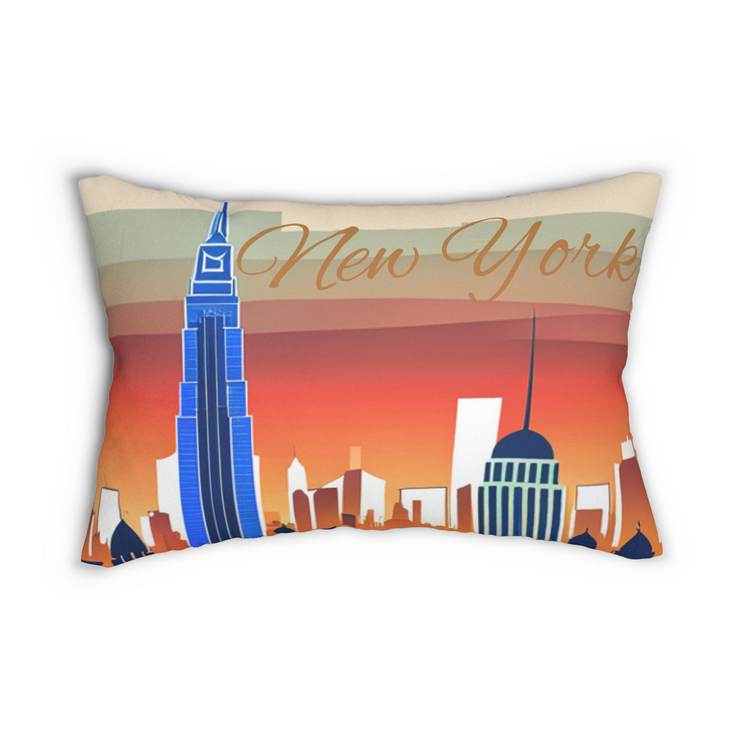 New York City Skyline Lumbar Pillow