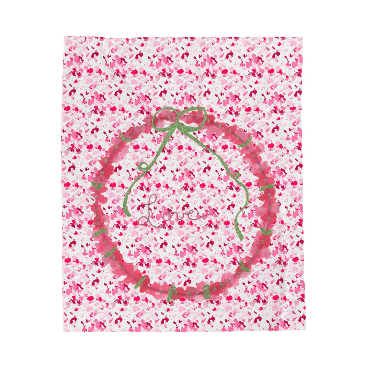 Love Wreath Velveteen Plush Blanket