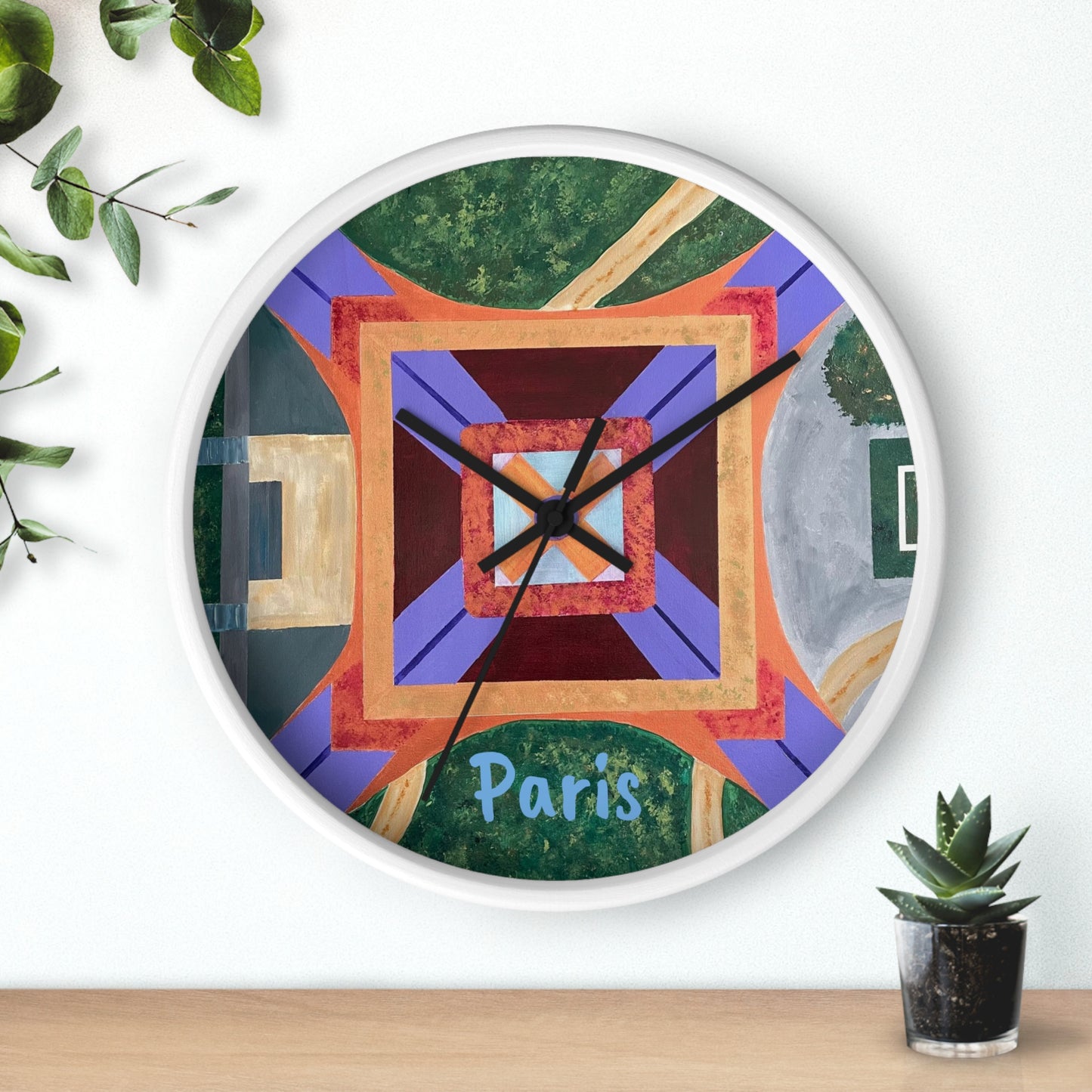 Paris Abstract Eiffel Tower Wall Clock