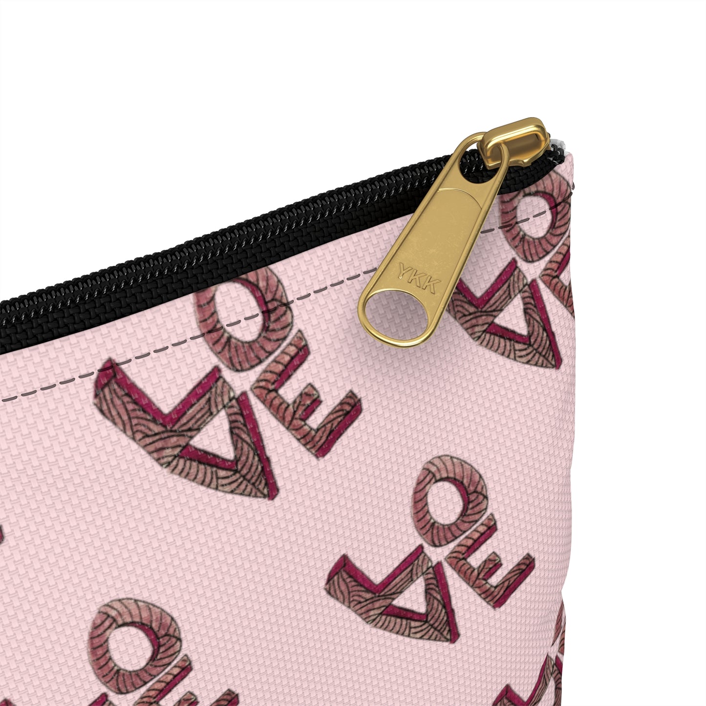 Stacked Love Accessory Pouch - Pink/White
