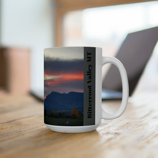 Sunset in  Bitterroot Valley Montana Ceramic Mug 15oz