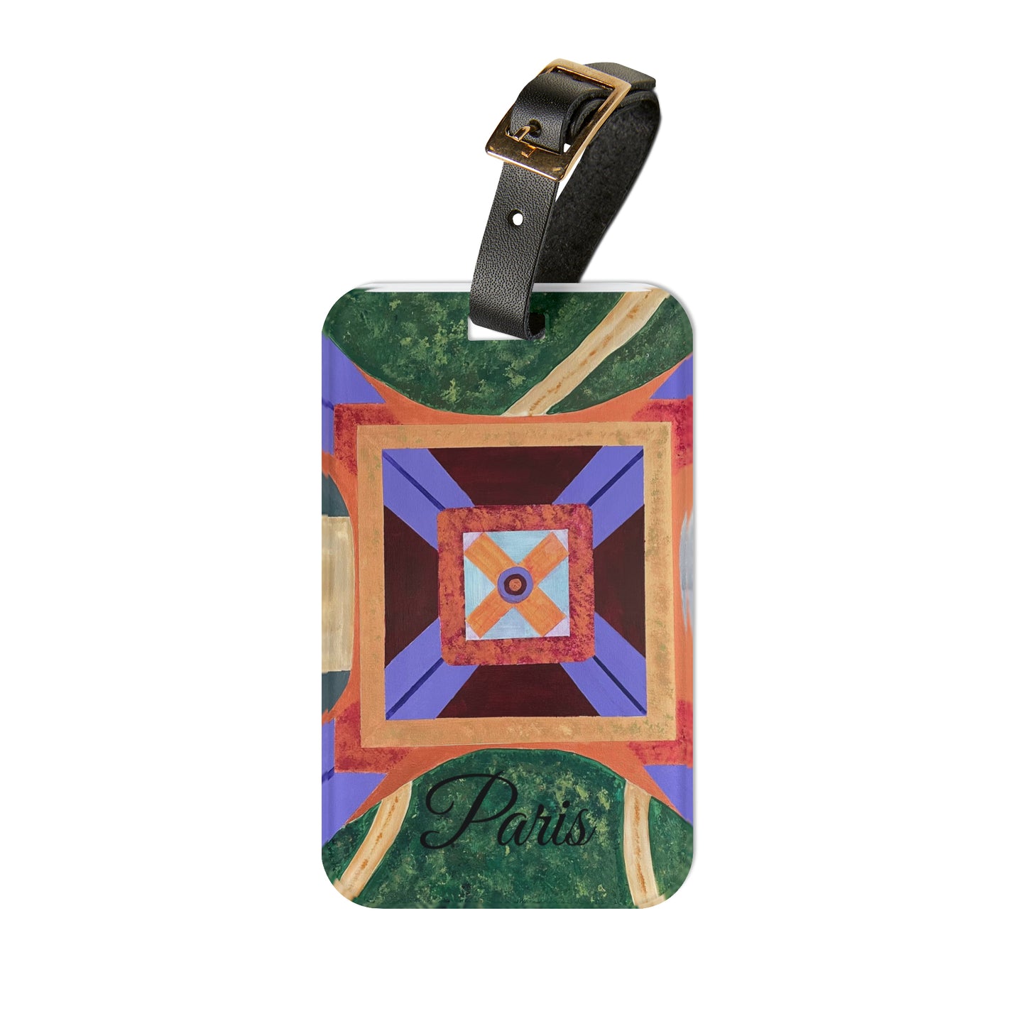 Paris Abstract Eiffel Tower Luggage Name Tag