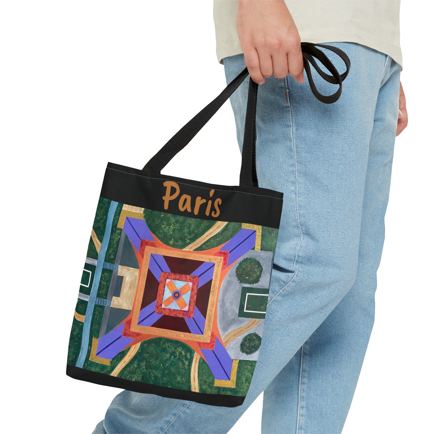 Paris Abstract Eiffel Tower Tote Bag (Black)