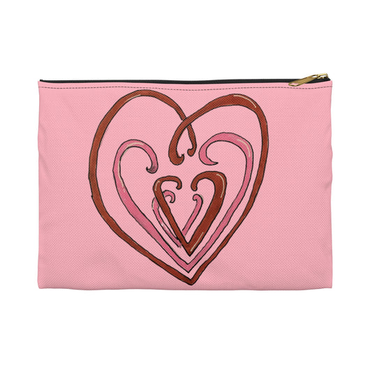 Hearts Intertwined Accessory Pouch - Pink