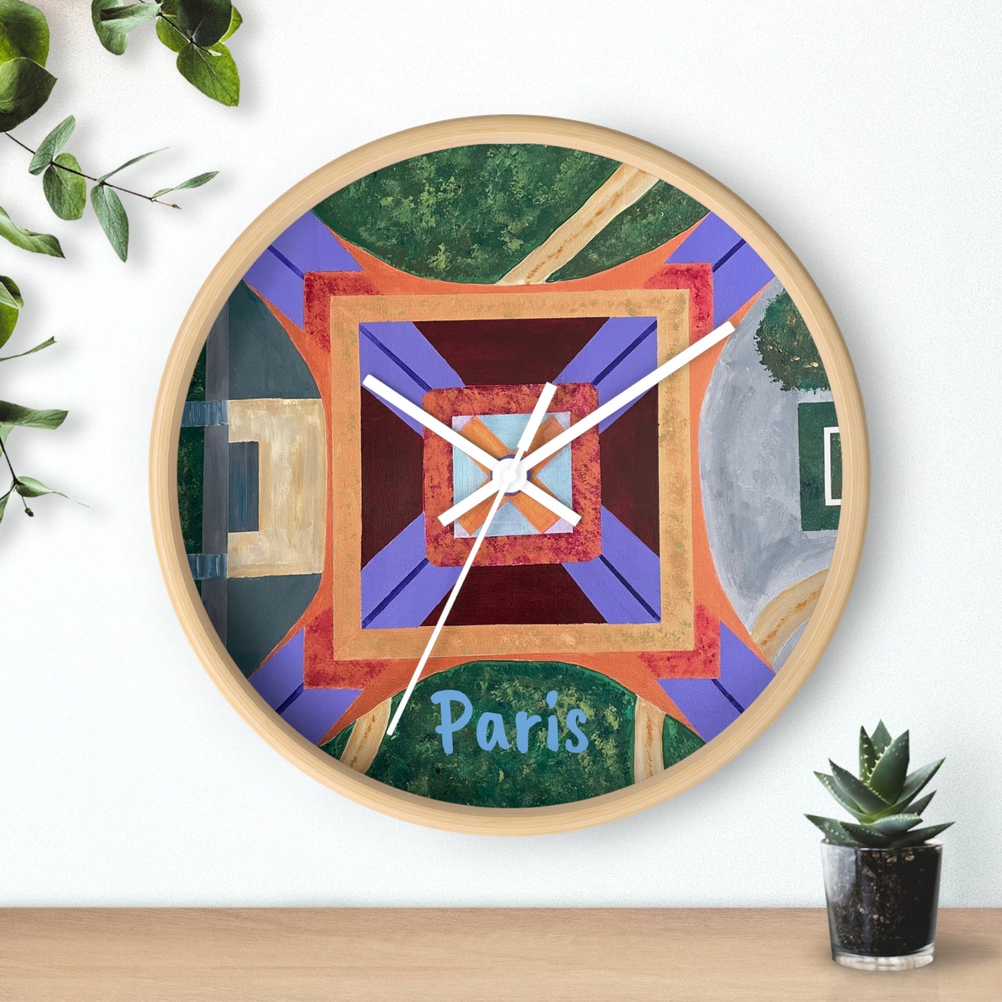 Paris Abstract Eiffel Tower Wall Clock