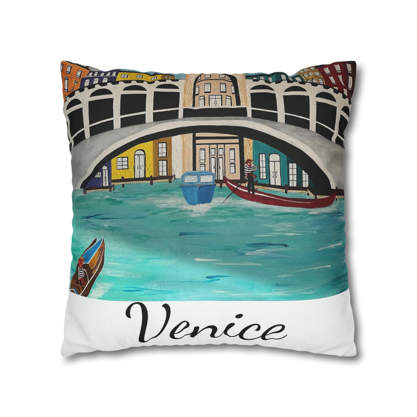 Venice Italy Pillow Cover  (White)