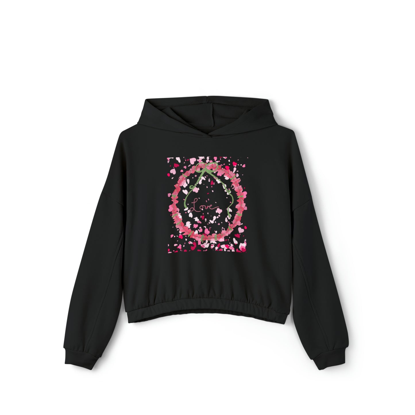Love Wreath - Women's Cinched Bottom Hoodie