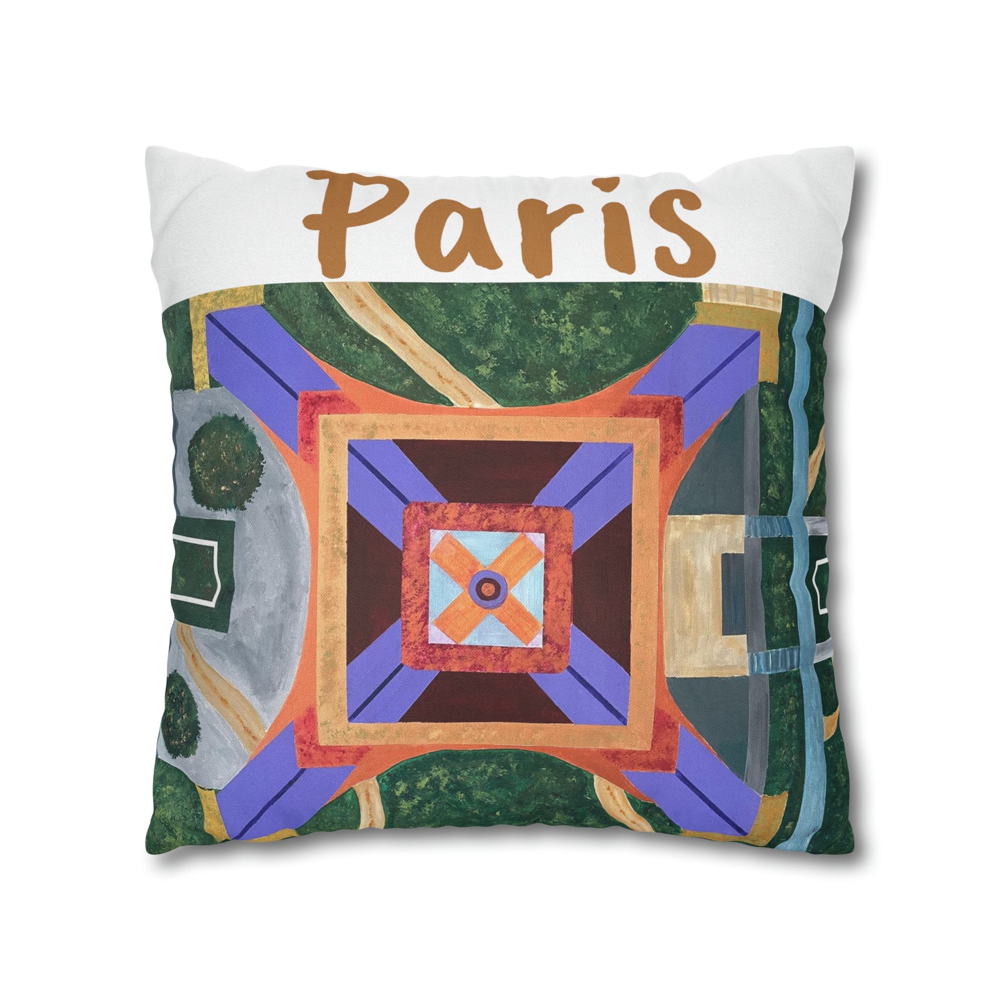 Paris Abstract Eiffel Tower Throw Pillow Cover (White)