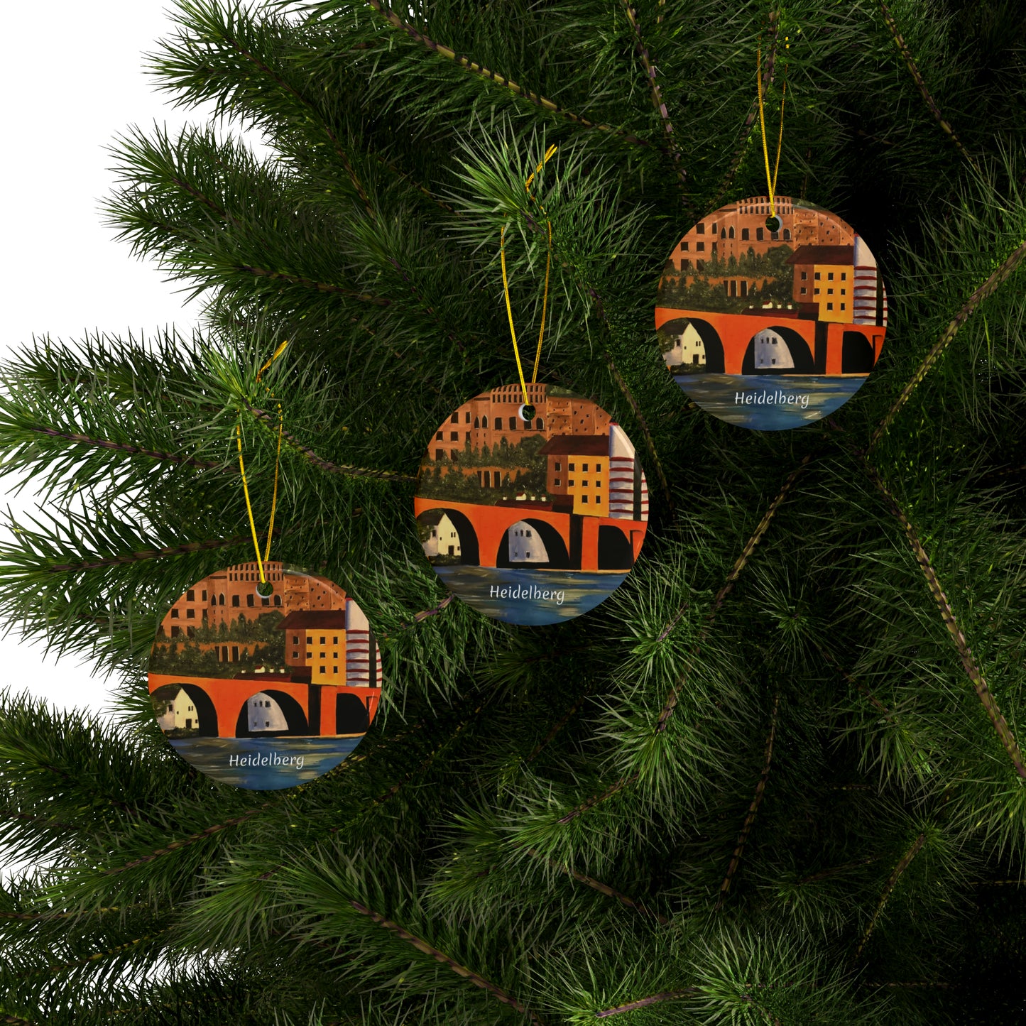 Heidelberg Germany Ceramic Ornaments (3pcs, 5pcs, 10pcs)