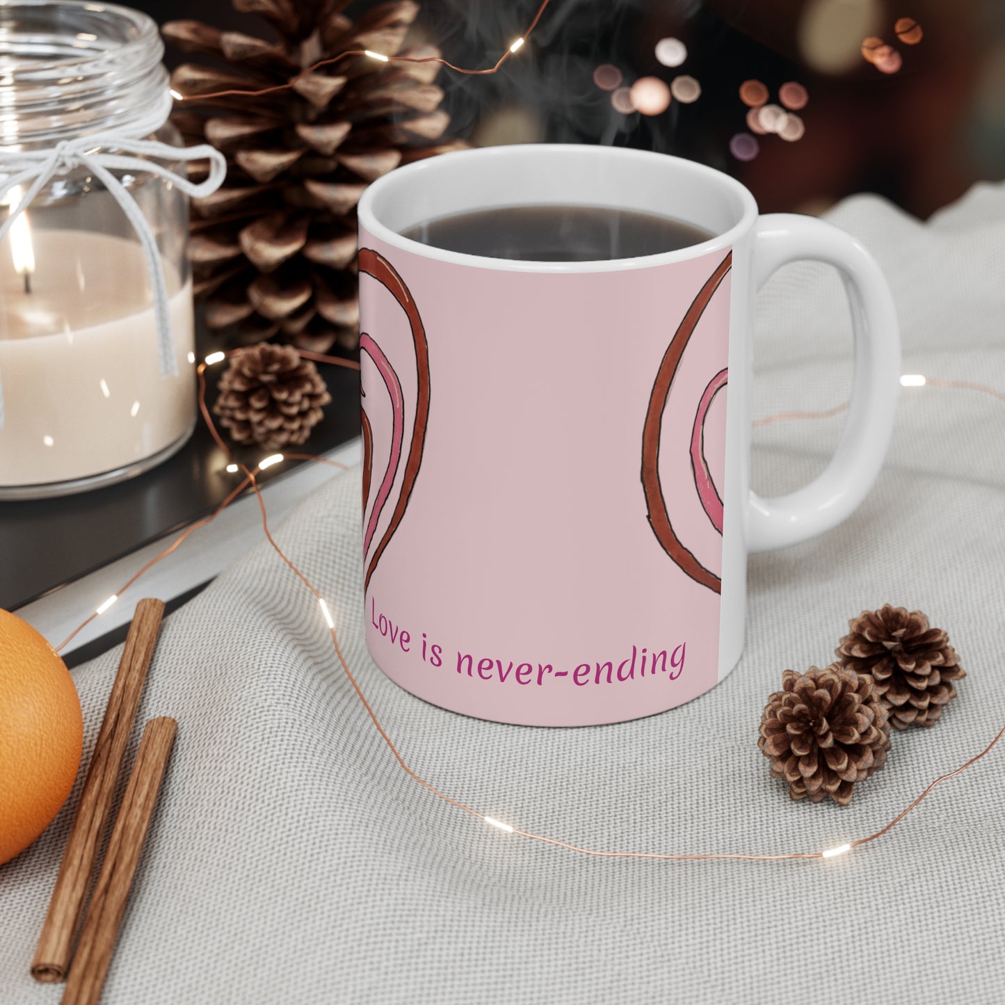 Hearts Intertwined Ceramic Mug 11oz (Personalized)