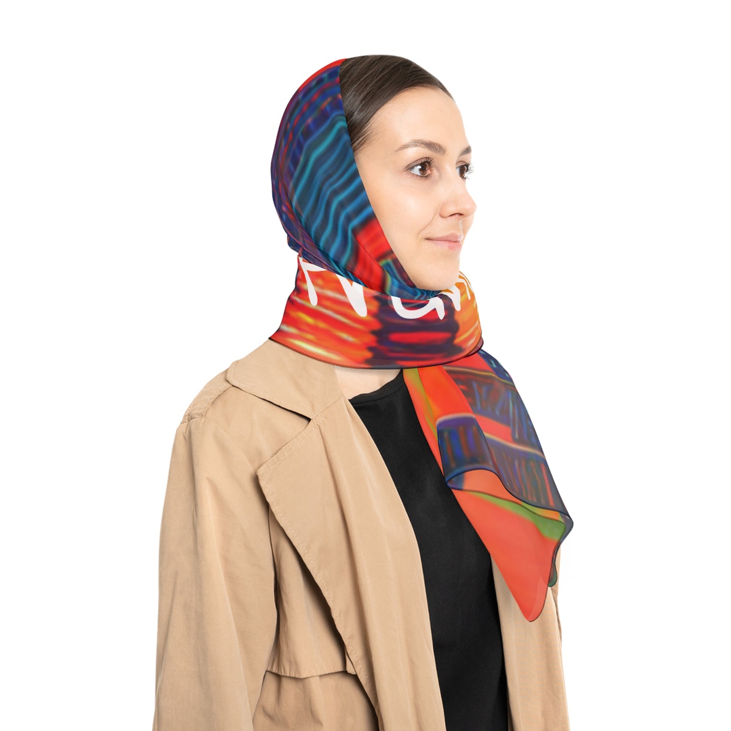 San Francisco Skyline Reflections Poly Scarf