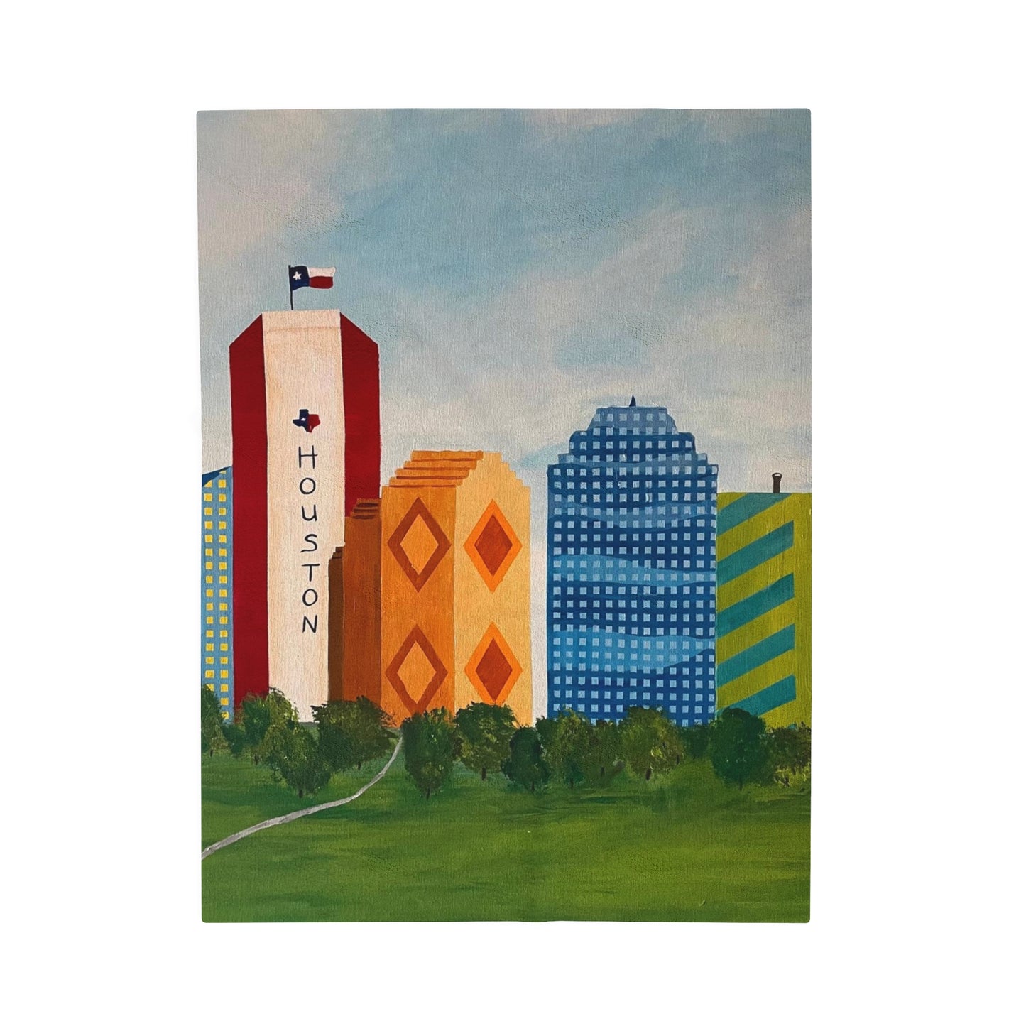 Houston Views Velveteen Plush Blanket | Houston Texas