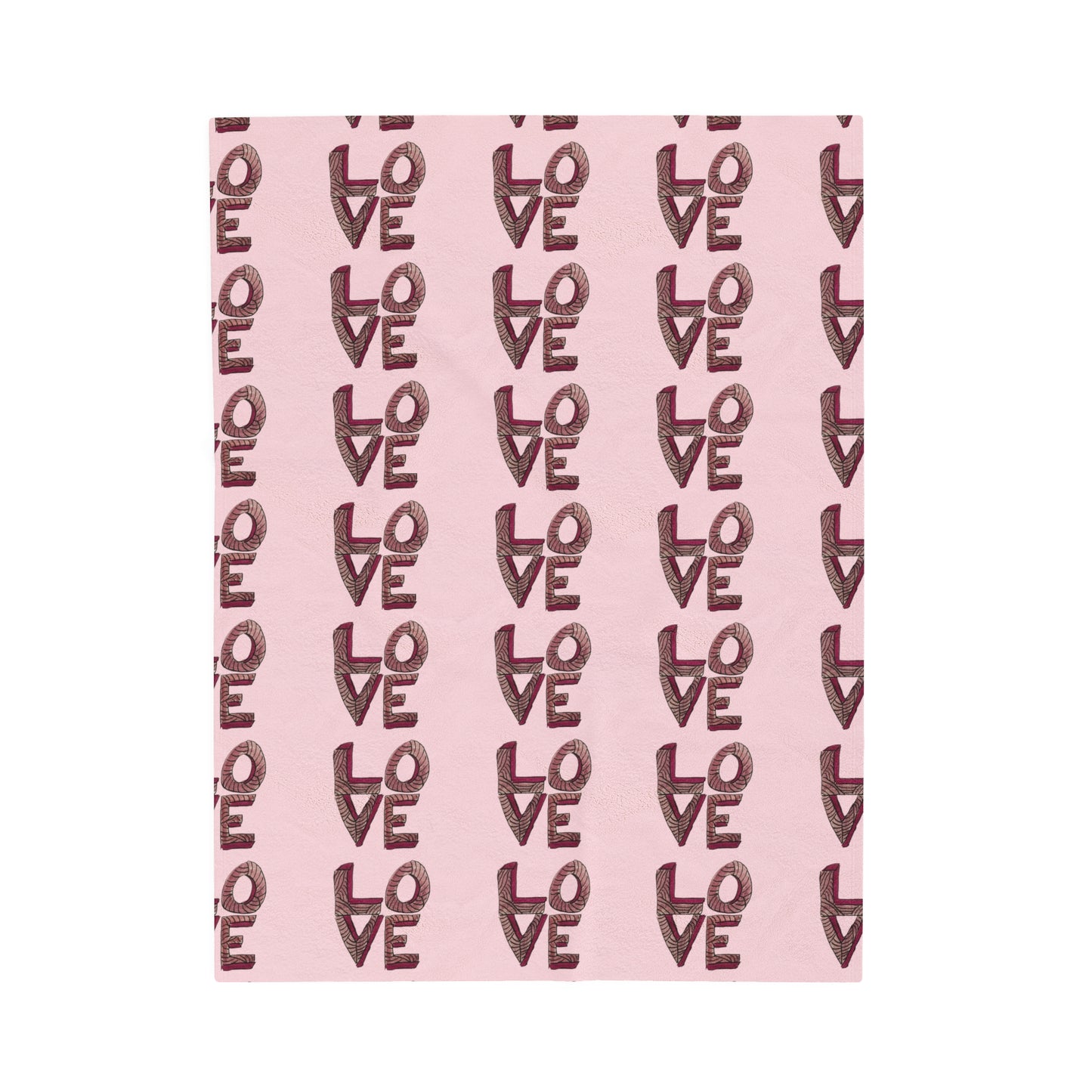 Stacked LOVE Velveteen Plush Blanket