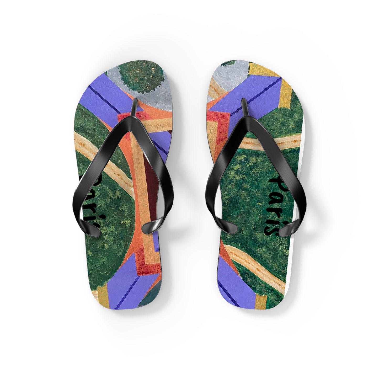 Paris Abstract Eiffel Tower Flip Flops