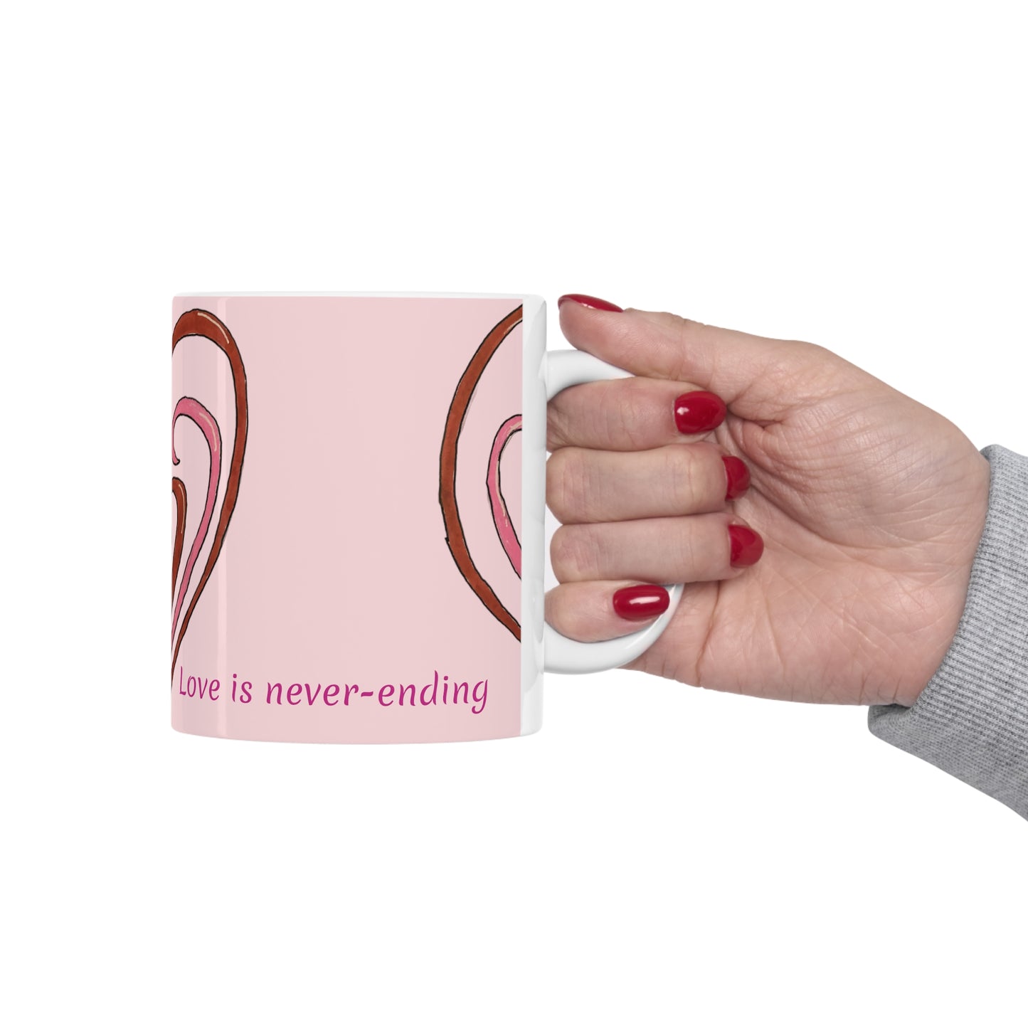 Hearts Intertwined Ceramic Mug 11oz (Personalized)