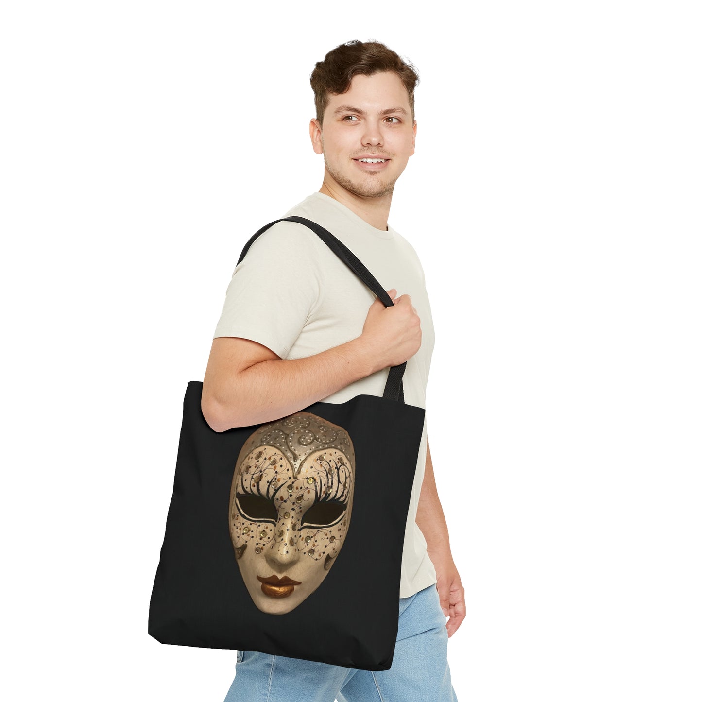 Venice Italy Mask Tote Bag (Black)
