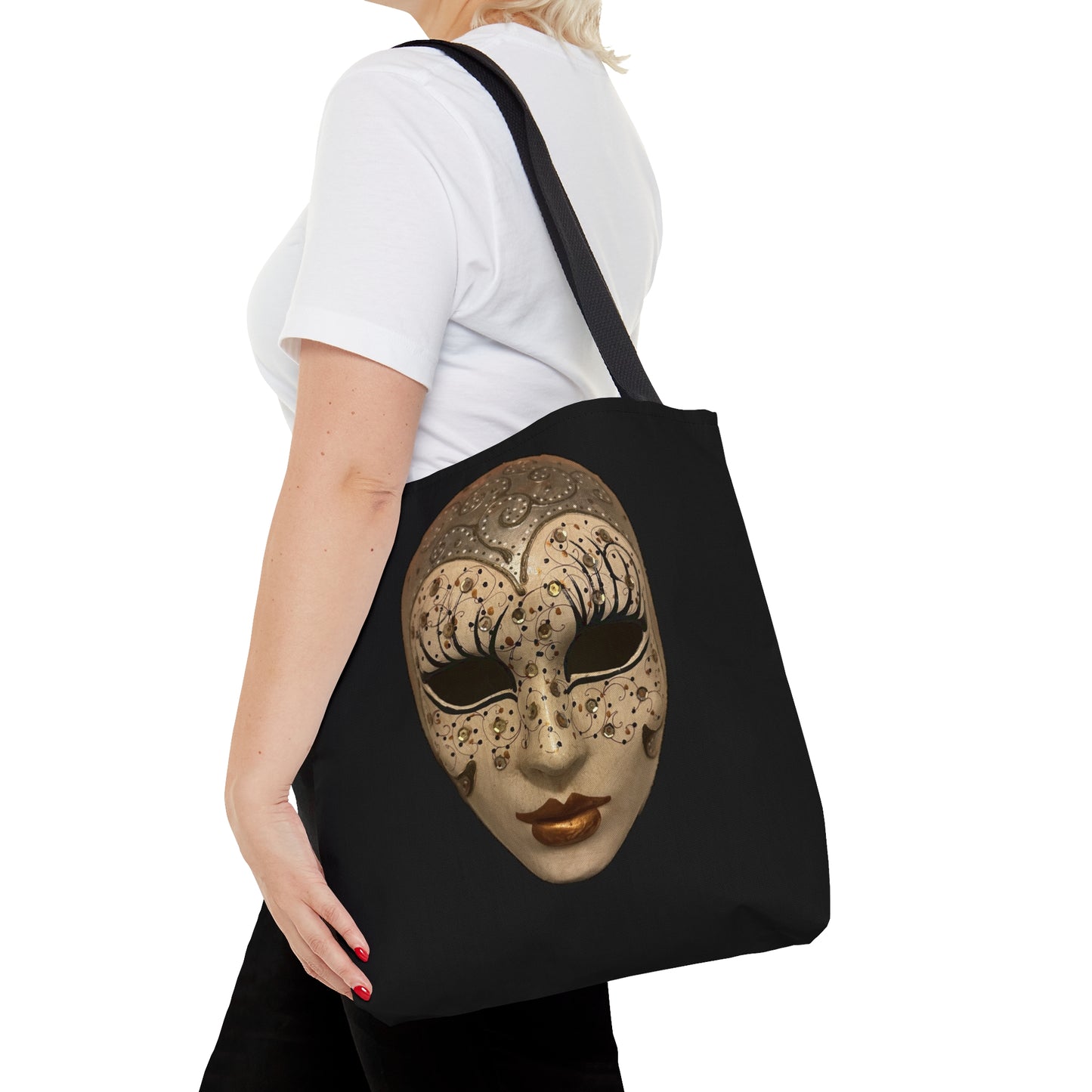 Venice Italy Mask Tote Bag (Black)