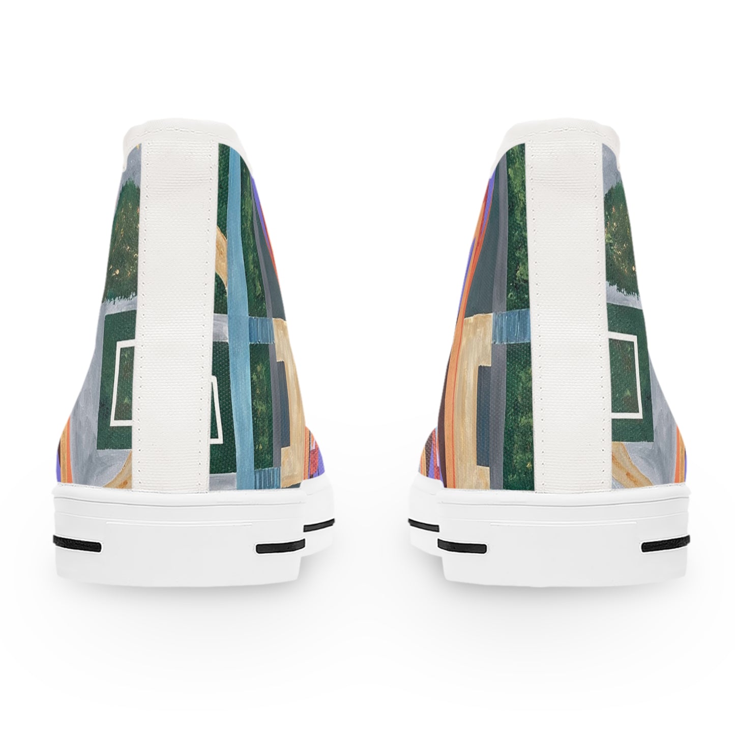 Paris Abstract Eiffel Tower Women's High Top Sneakers