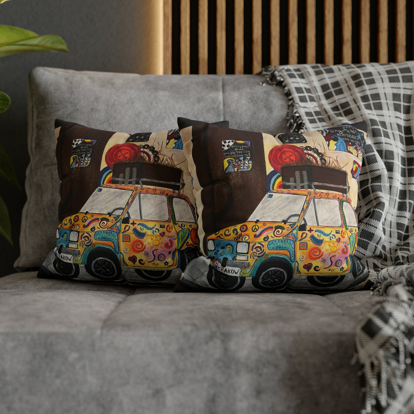 Krakow Poland Pillow Cover (Black)