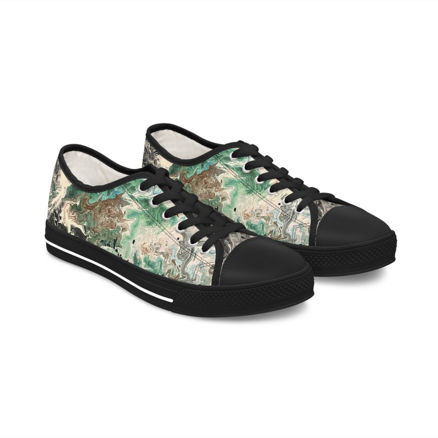 Emerald Swirl Low Top Women's Sneakers