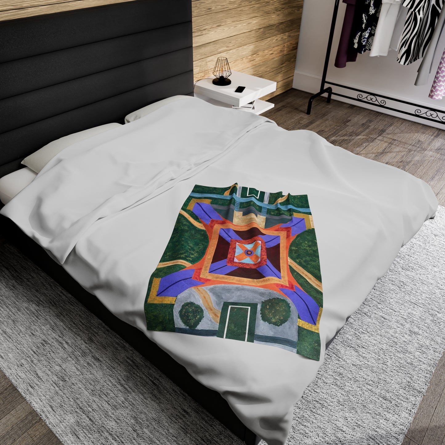Paris Abstract Eiffel Tower Velveteen Plush Blanket