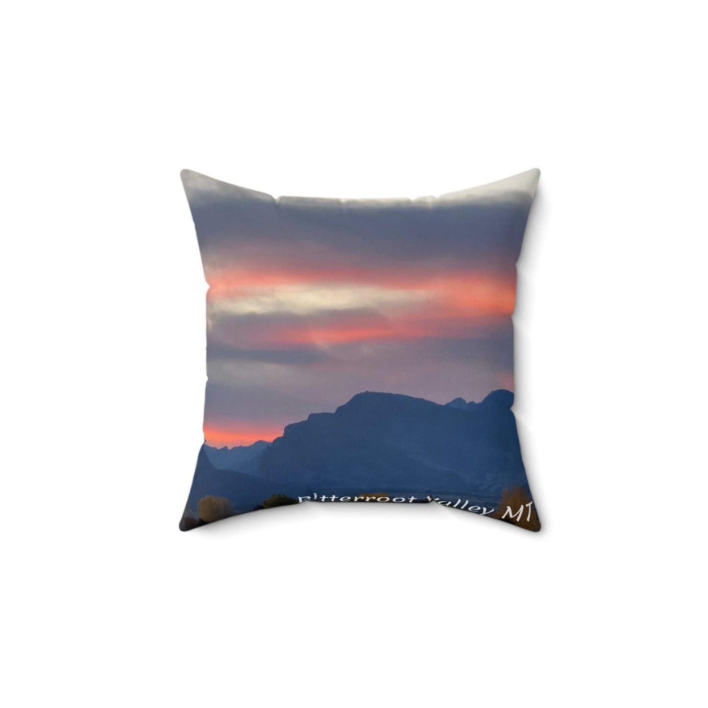 Sunset in Bitterroot Valley Montana Throw Pillow