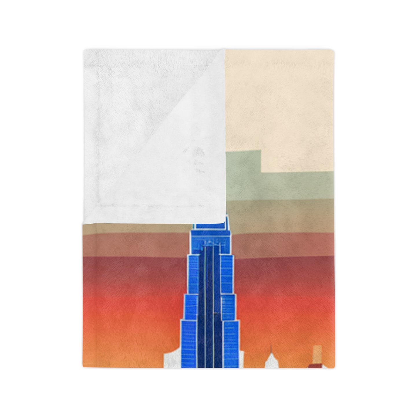 New York City Skyline Velveteen Minky Blanket
