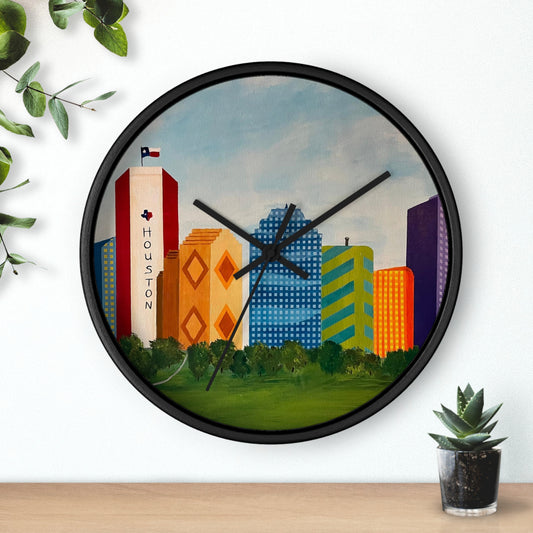 Houston Views Wall Clock