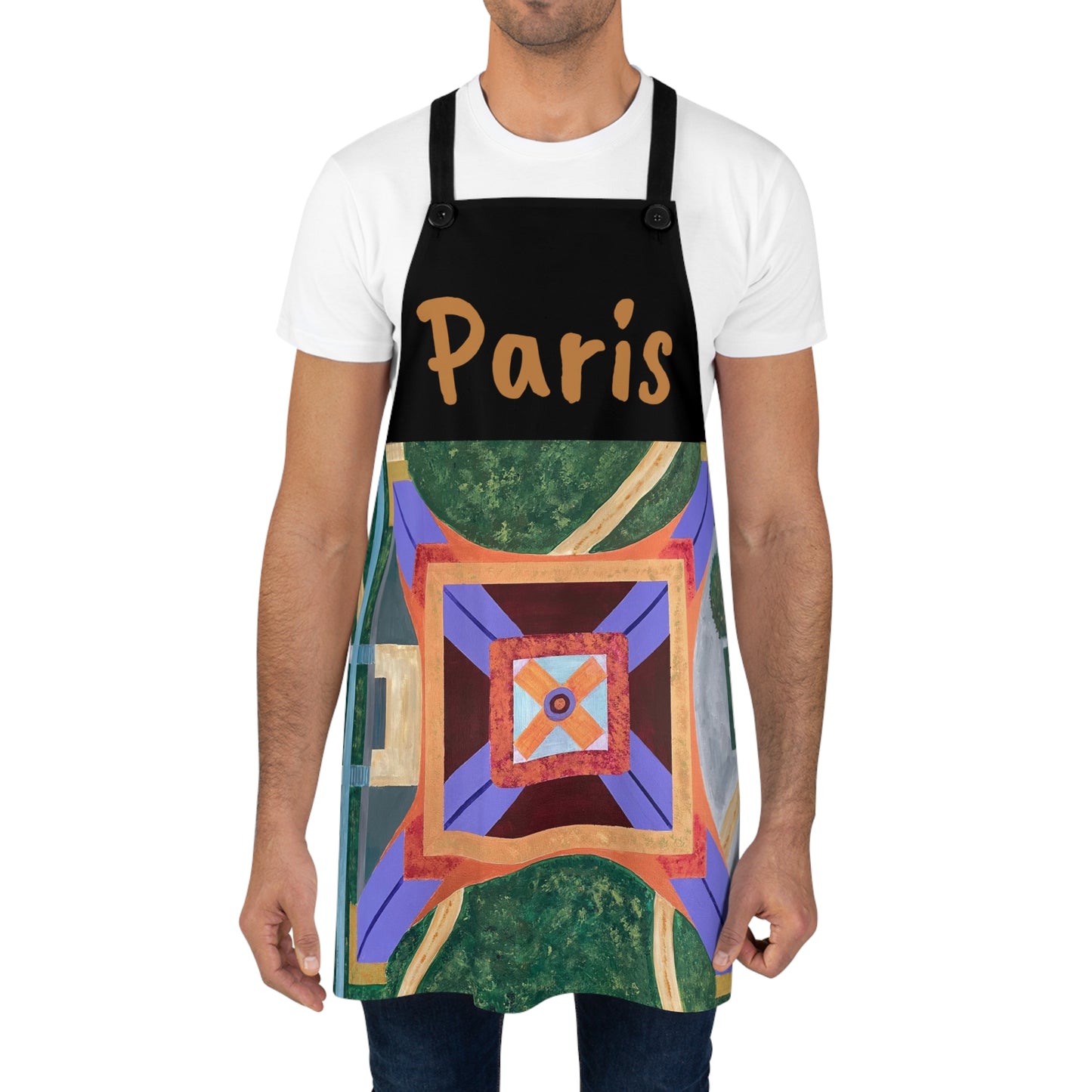 Paris Abstract Eiffel Tower Apron (Black)