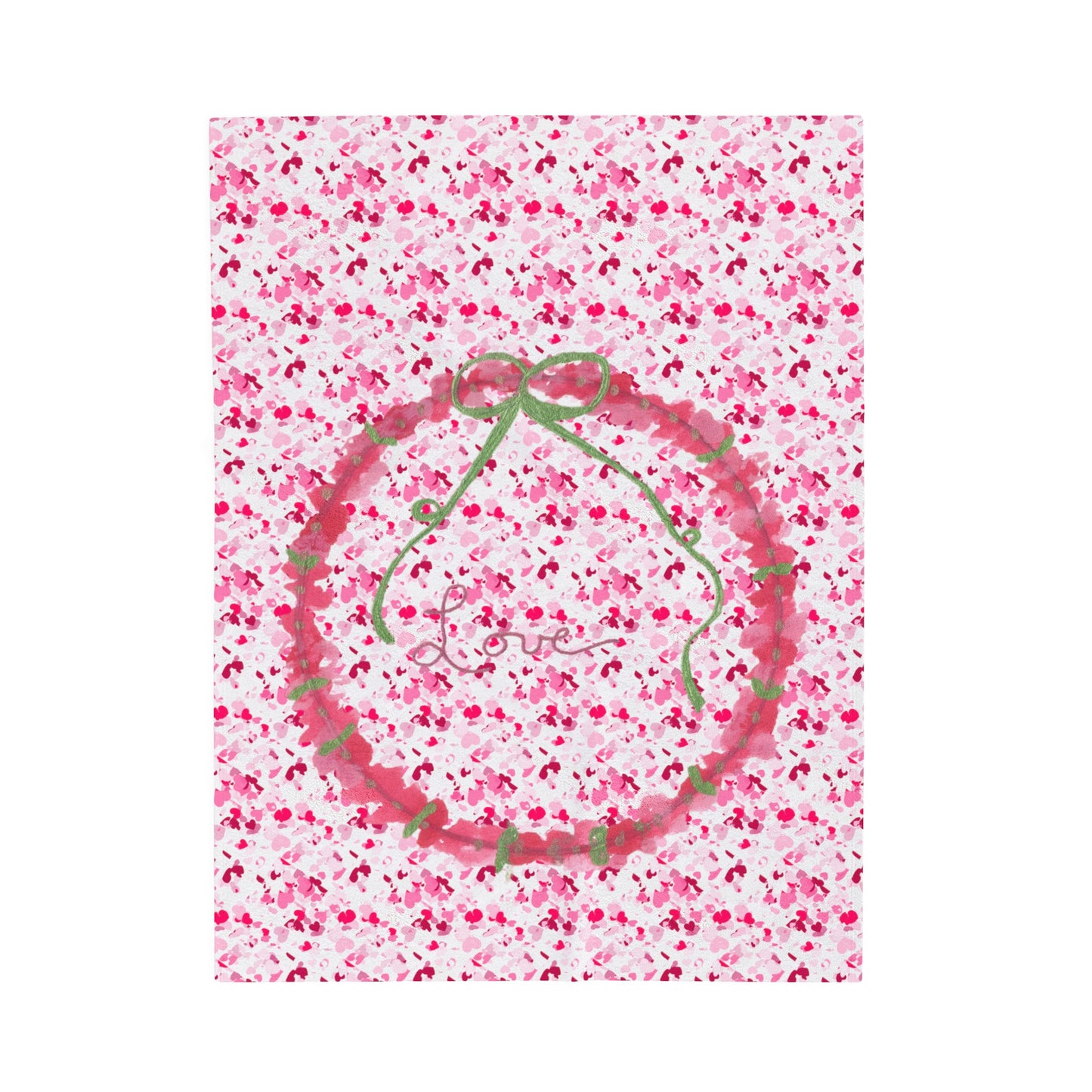 Love Wreath Velveteen Plush Blanket