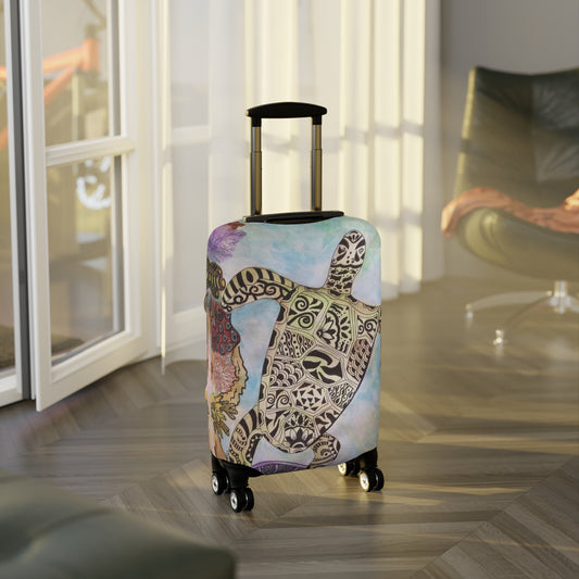 Zentangle Turtle Luggage Cover