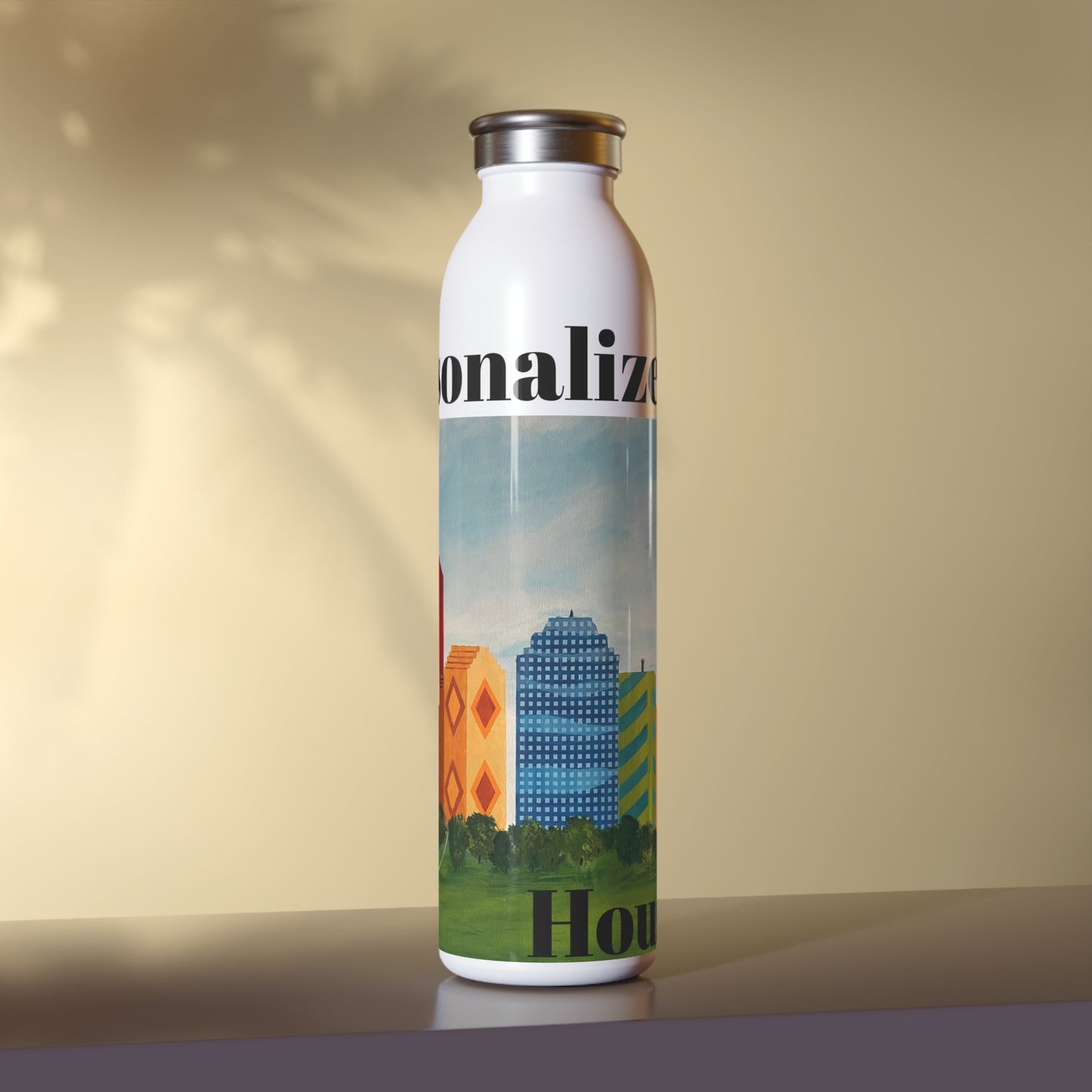 Houston Views Slim Water Bottle (20oz) | Houston Texas
