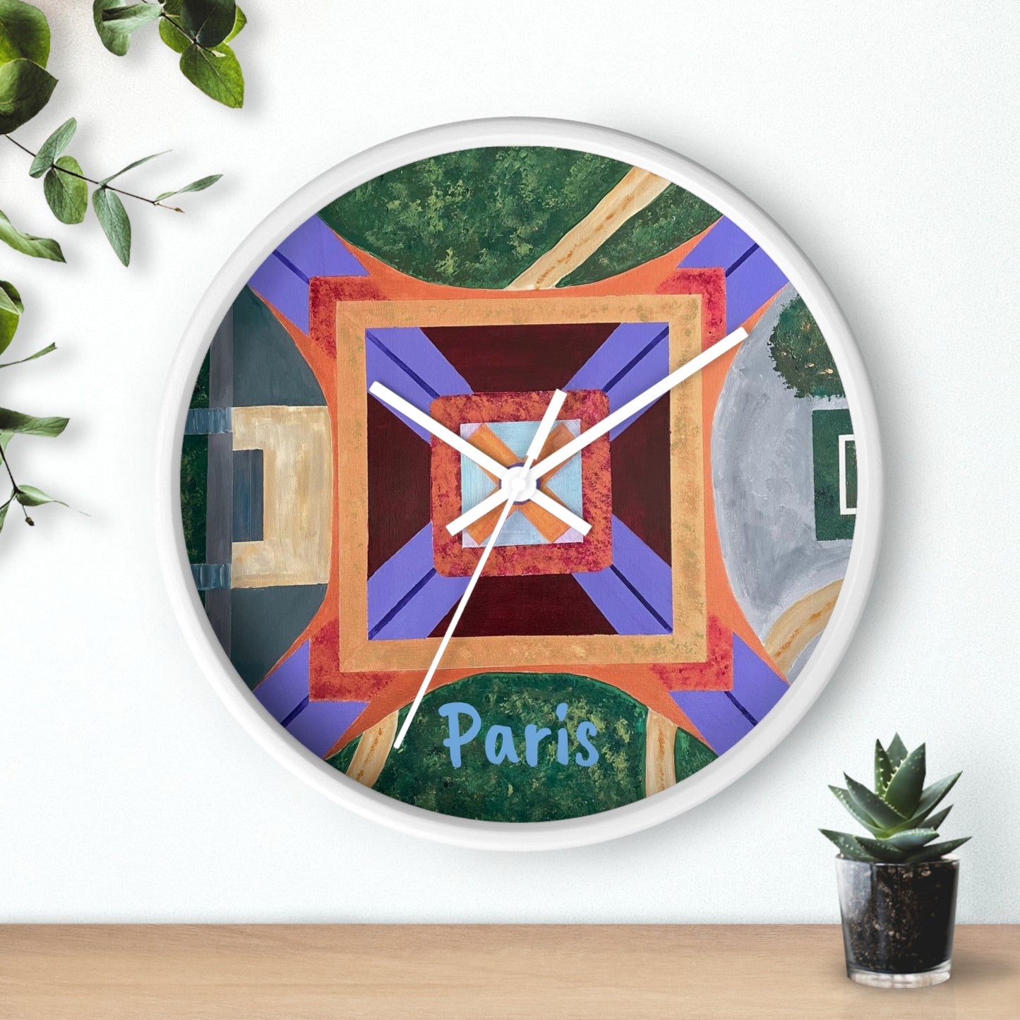 Paris Abstract Eiffel Tower Wall Clock