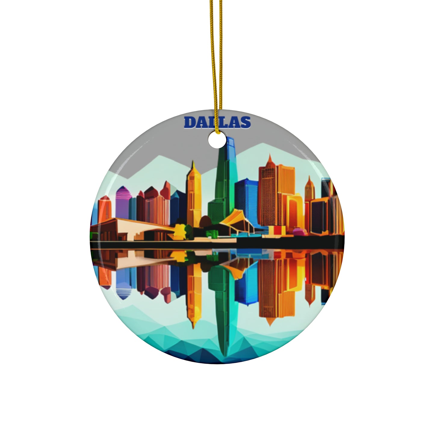 Dallas Texas Reflections Ceramic Ornaments (3pcs, 5pcs, 10pcs)