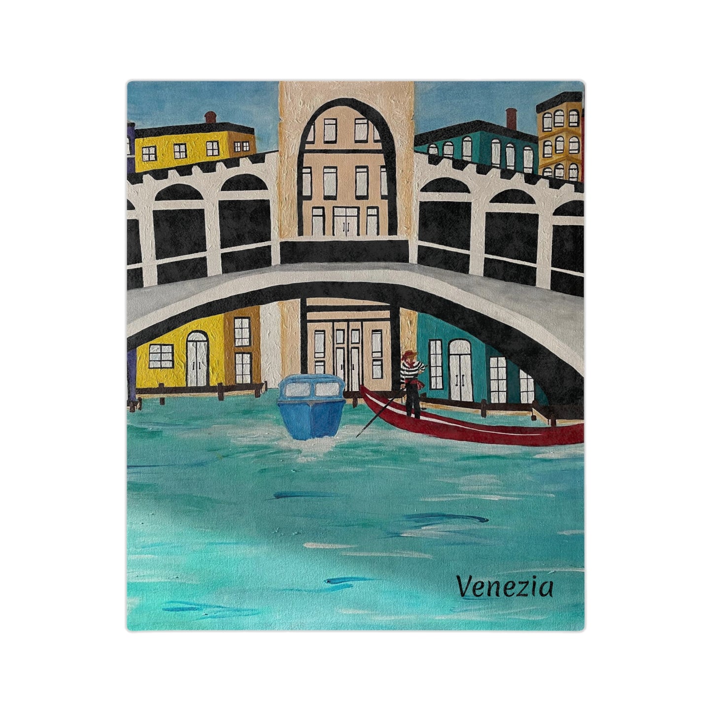 Venice Italy Velveteen Minky Blanket