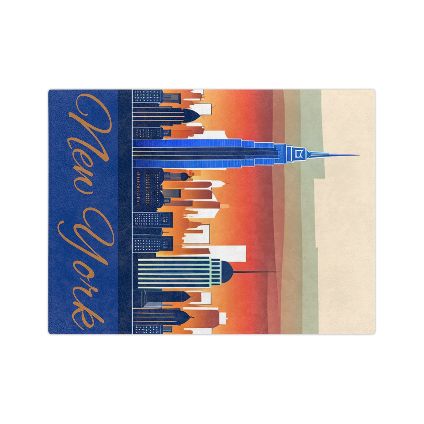 New York City Skyline Velveteen Minky Blanket