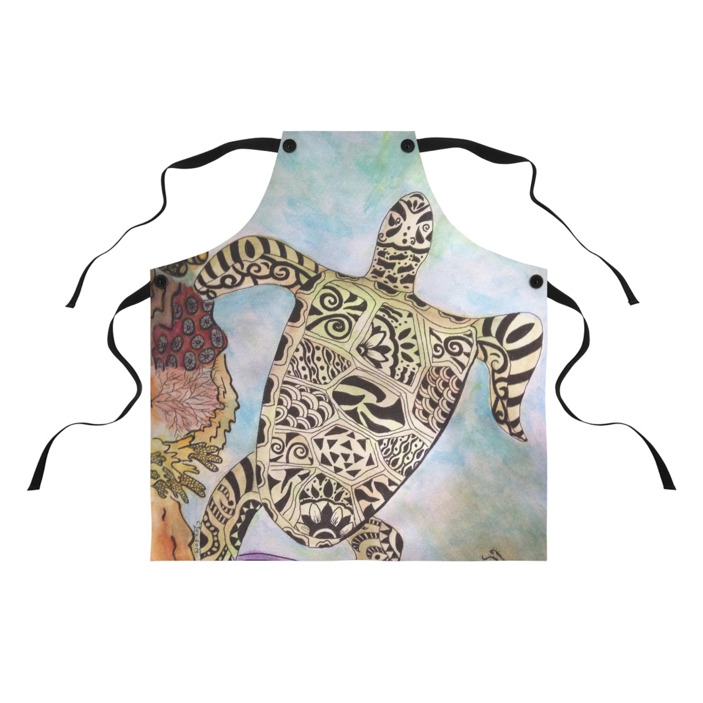 Zentangle Turtle Apron